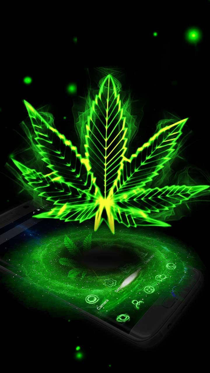 Magical Glowing Weed Leaf