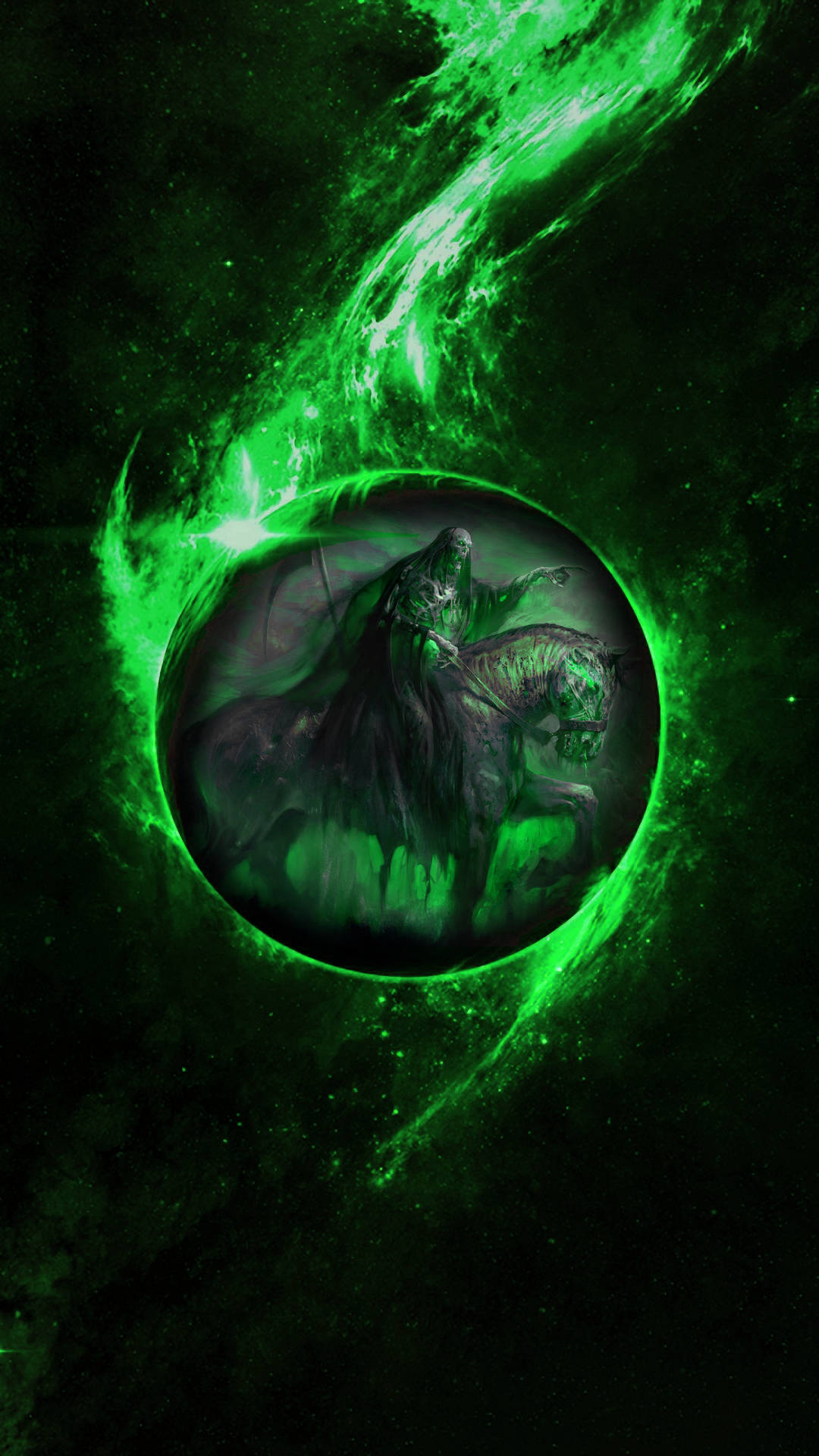 Magical Green Death Knight Background