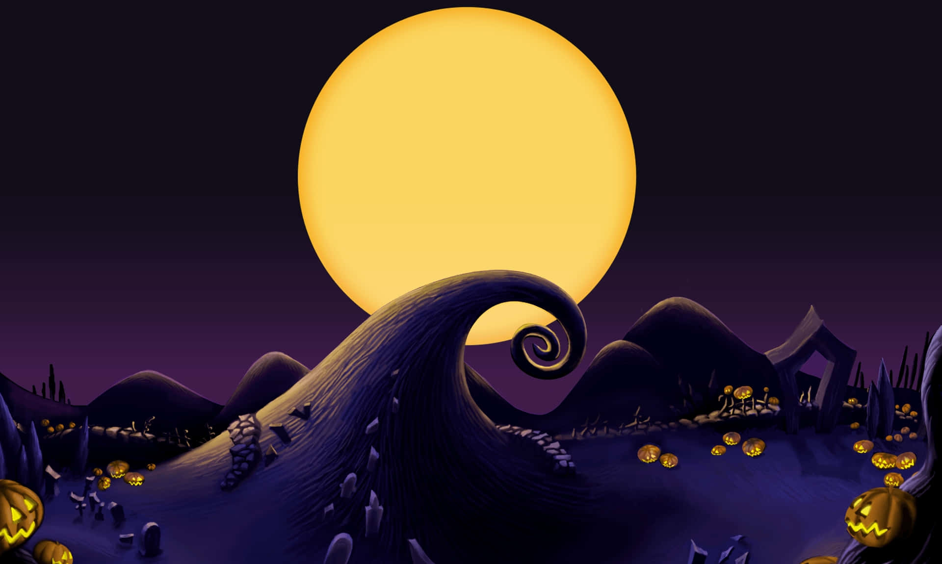 Magical Halloweentown Landscape Background