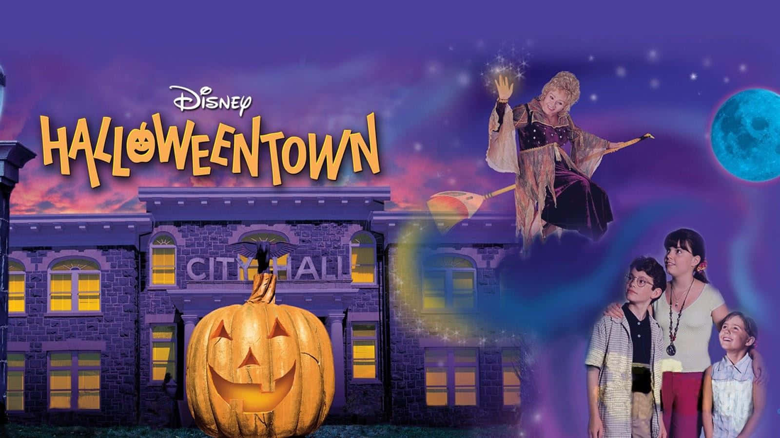 Magical Halloweentown Night Scene Background