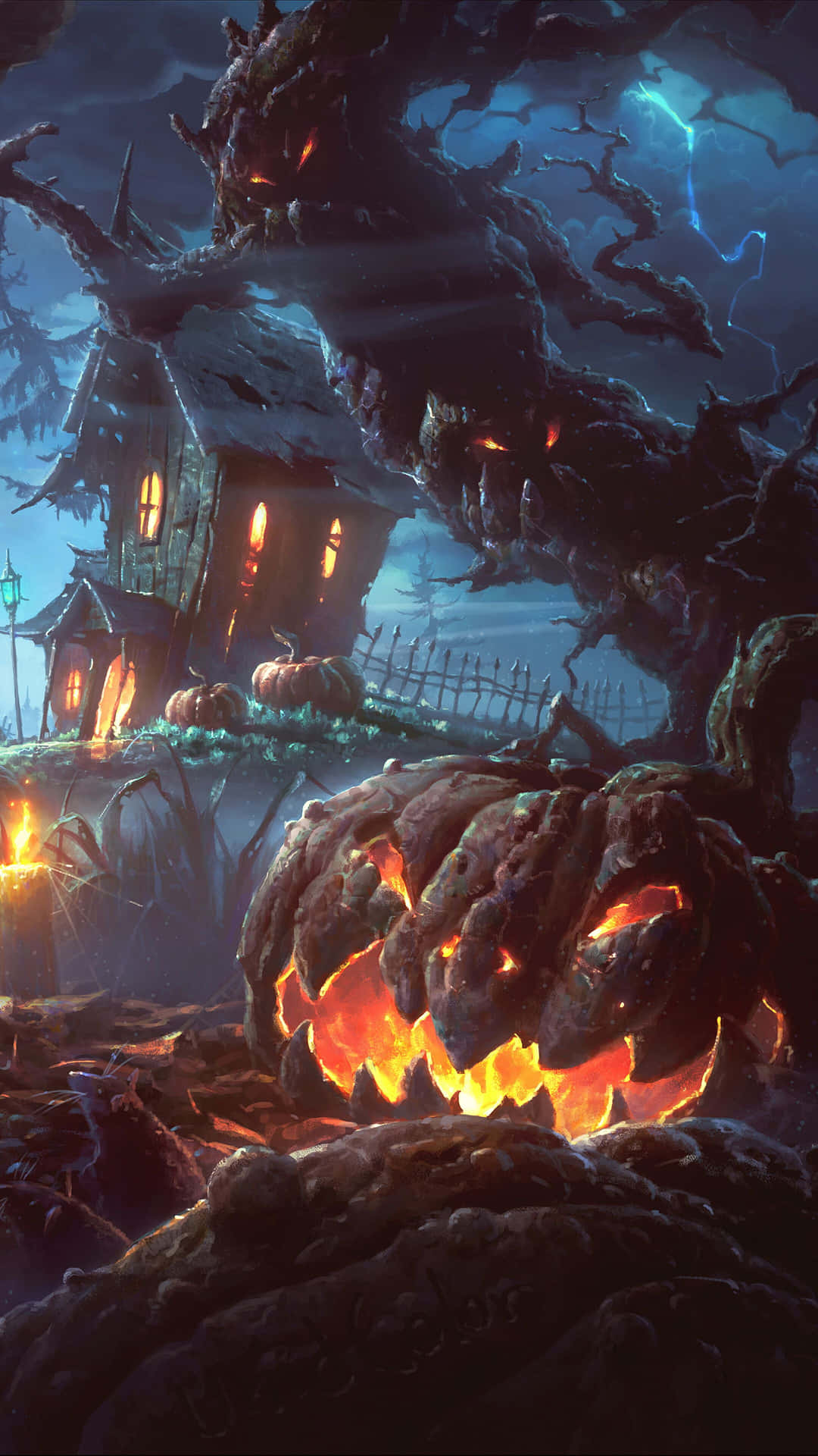 Magical Halloweentown Night Background