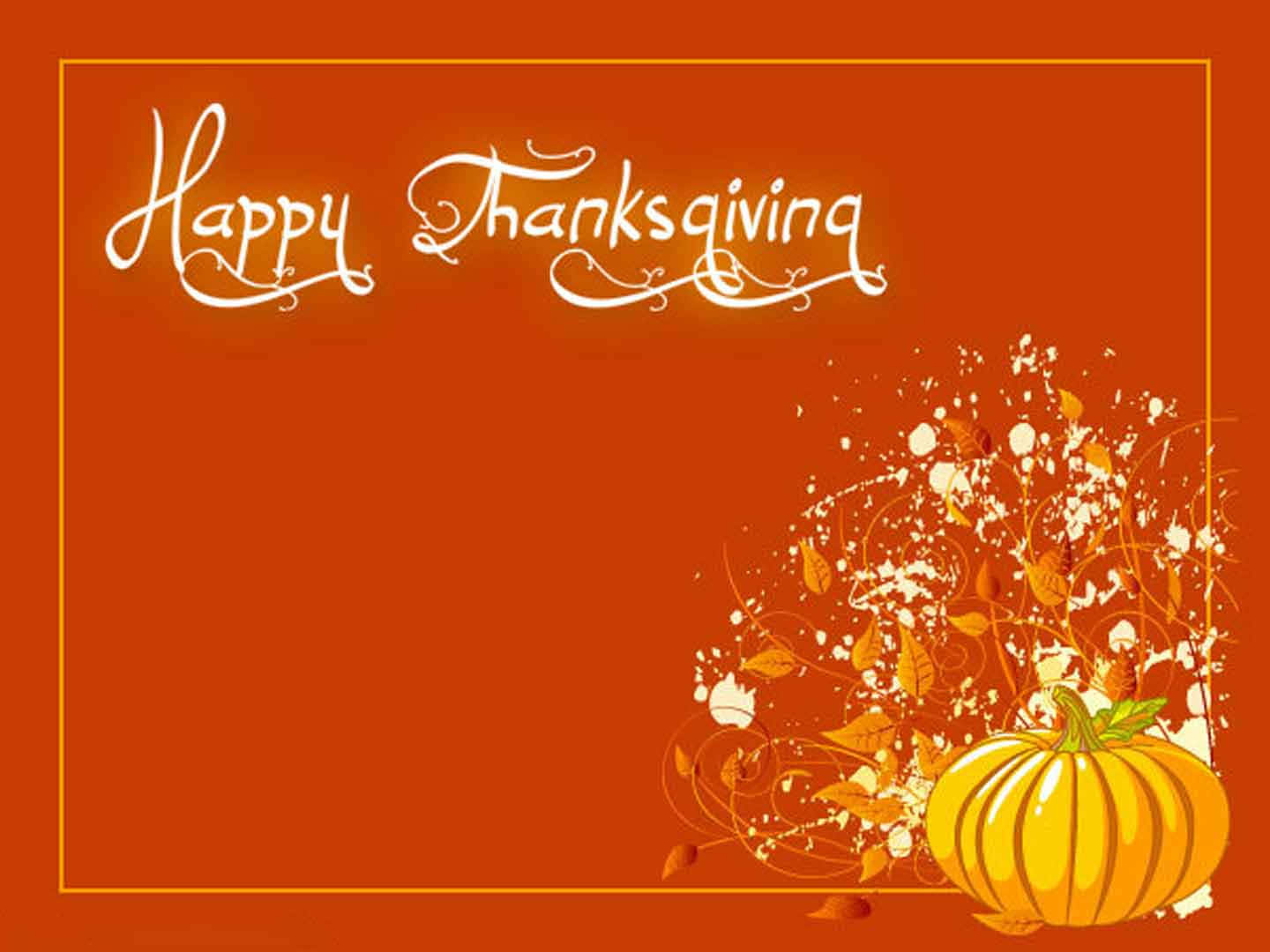 Magical Happy Thanksgiving Greeting Card With Pumpkin Background