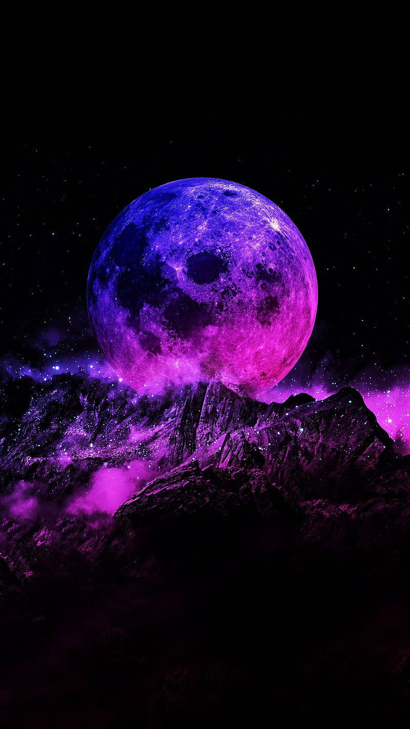 Magical Neon Moon Background