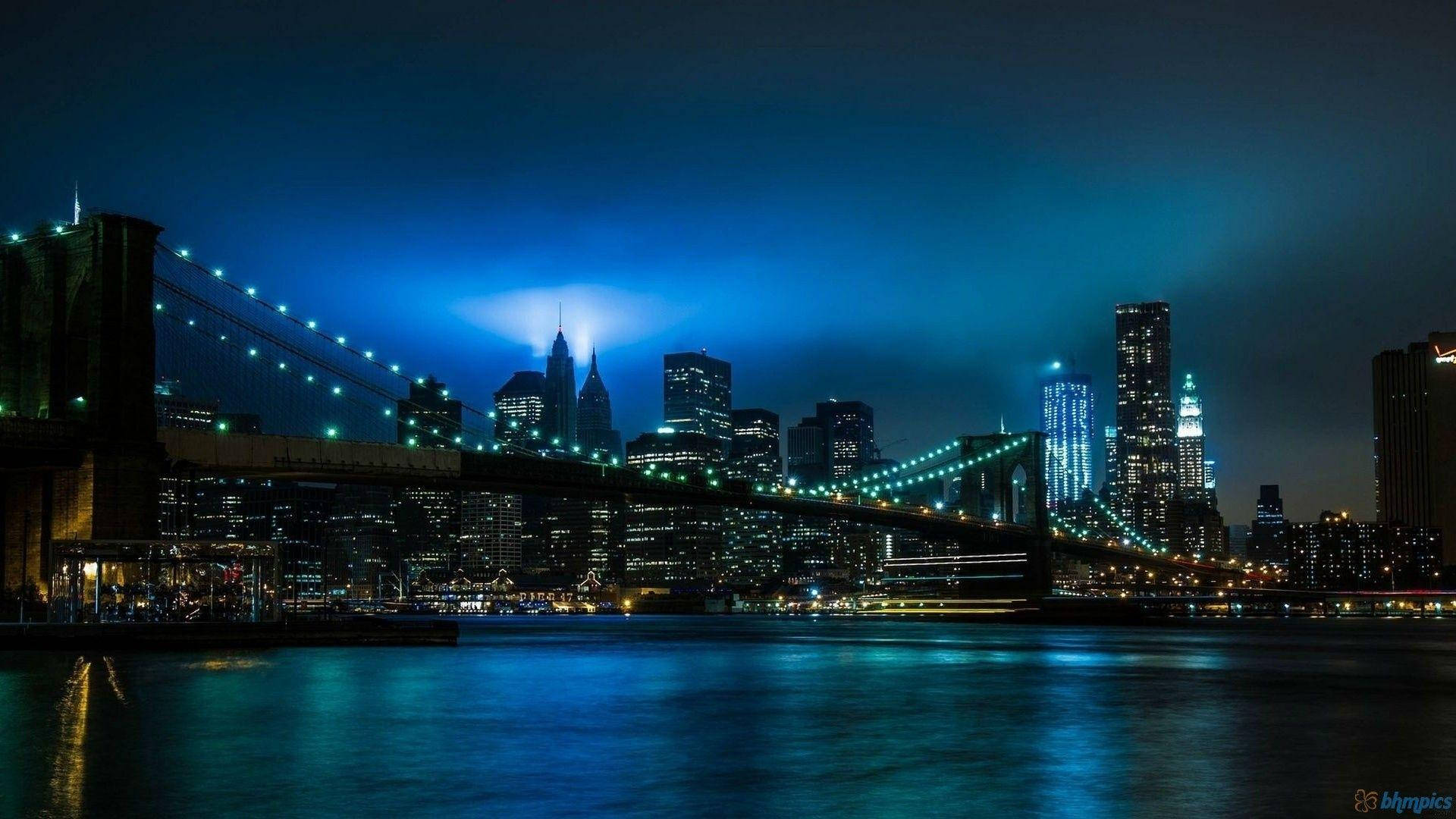 Magical Nighttime Skyline Of New York City Background