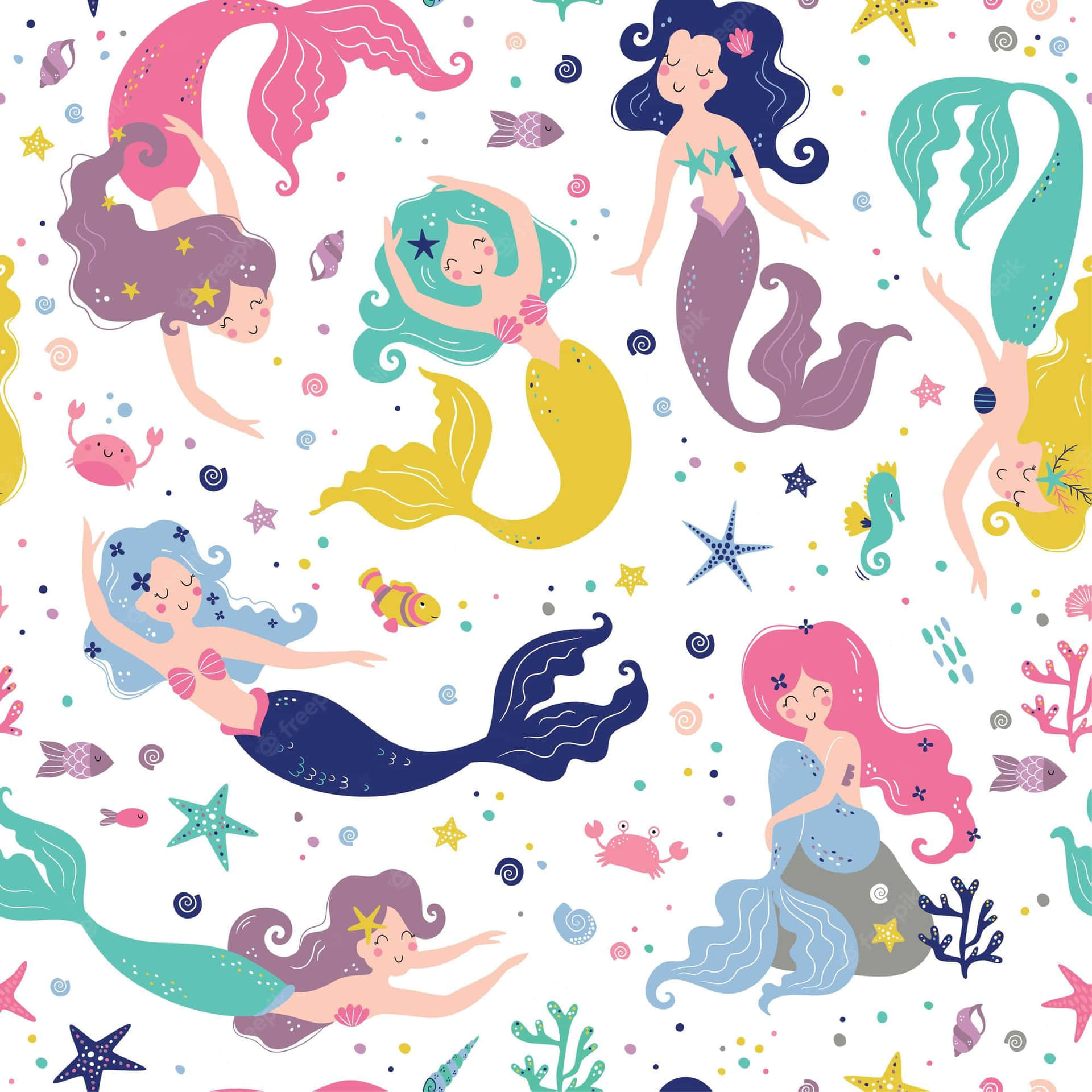 Magical Pastel Mermaids. Background