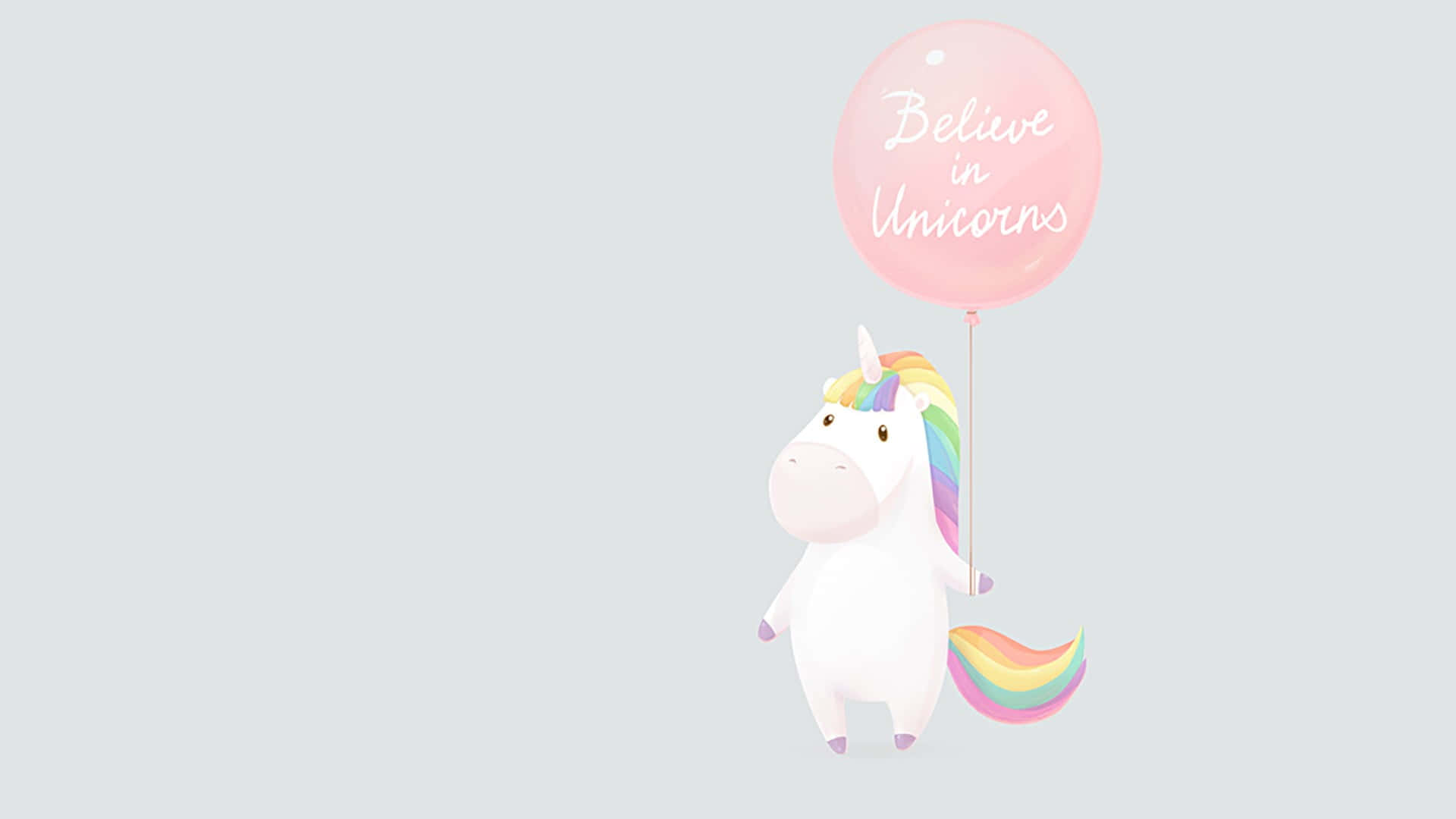Magical Pastel Unicorn Against A Bright Blue Sky Background