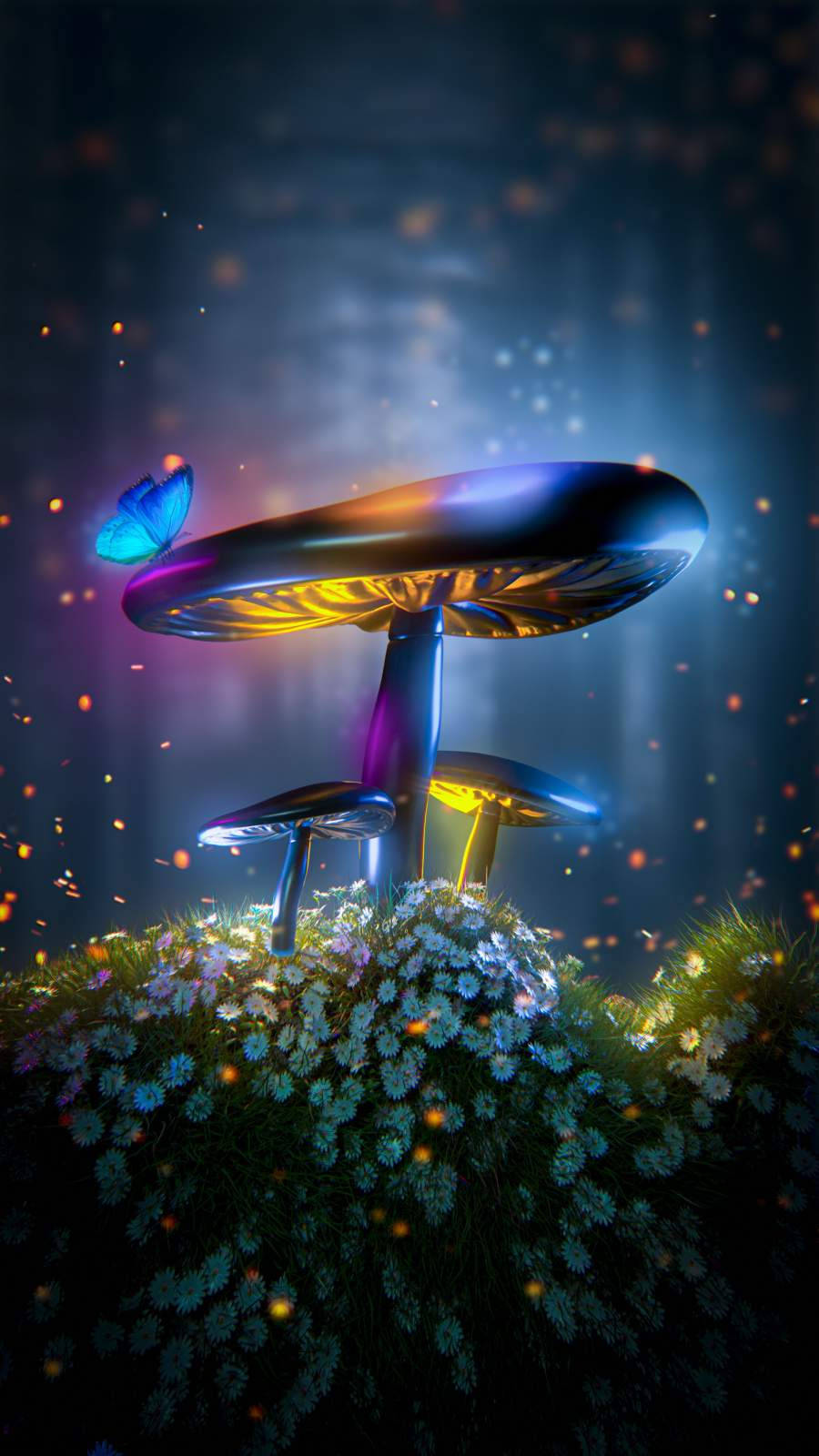 Magical Psychedelic Mushroom Background