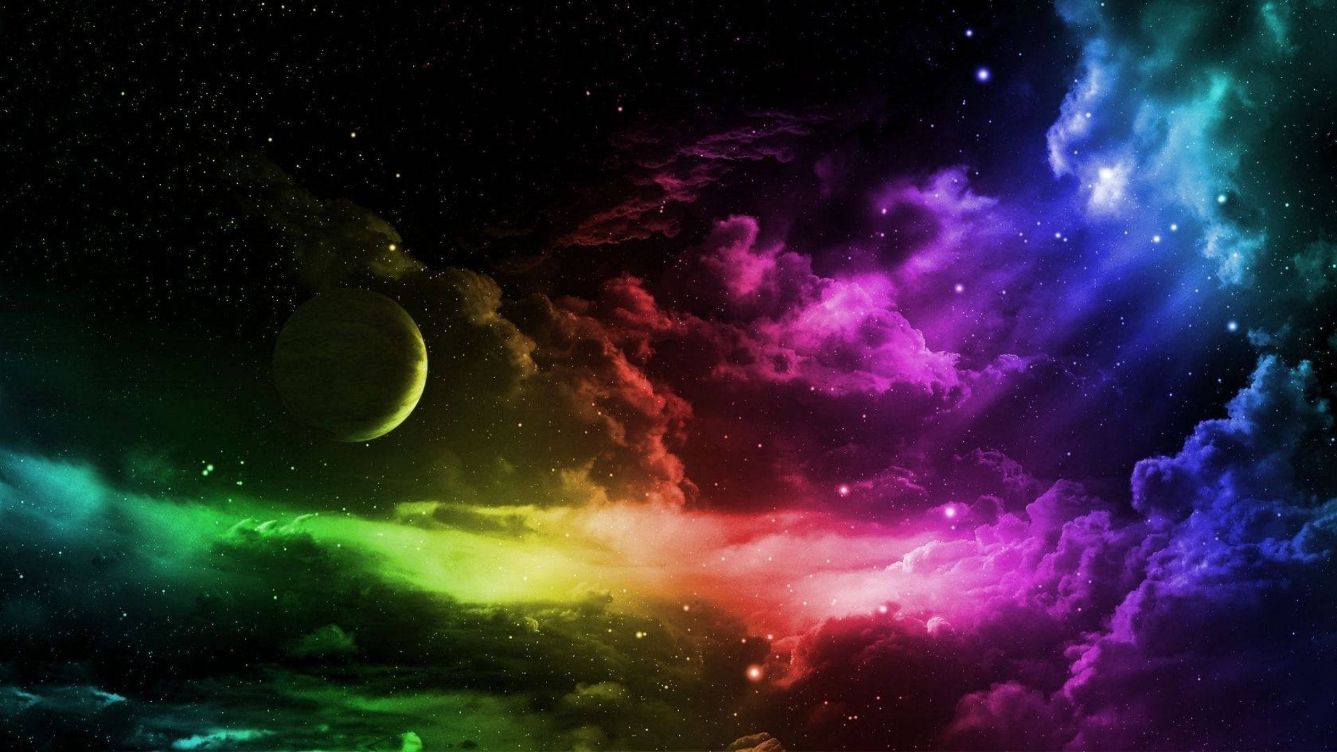Magical Rainbow Galaxy Background