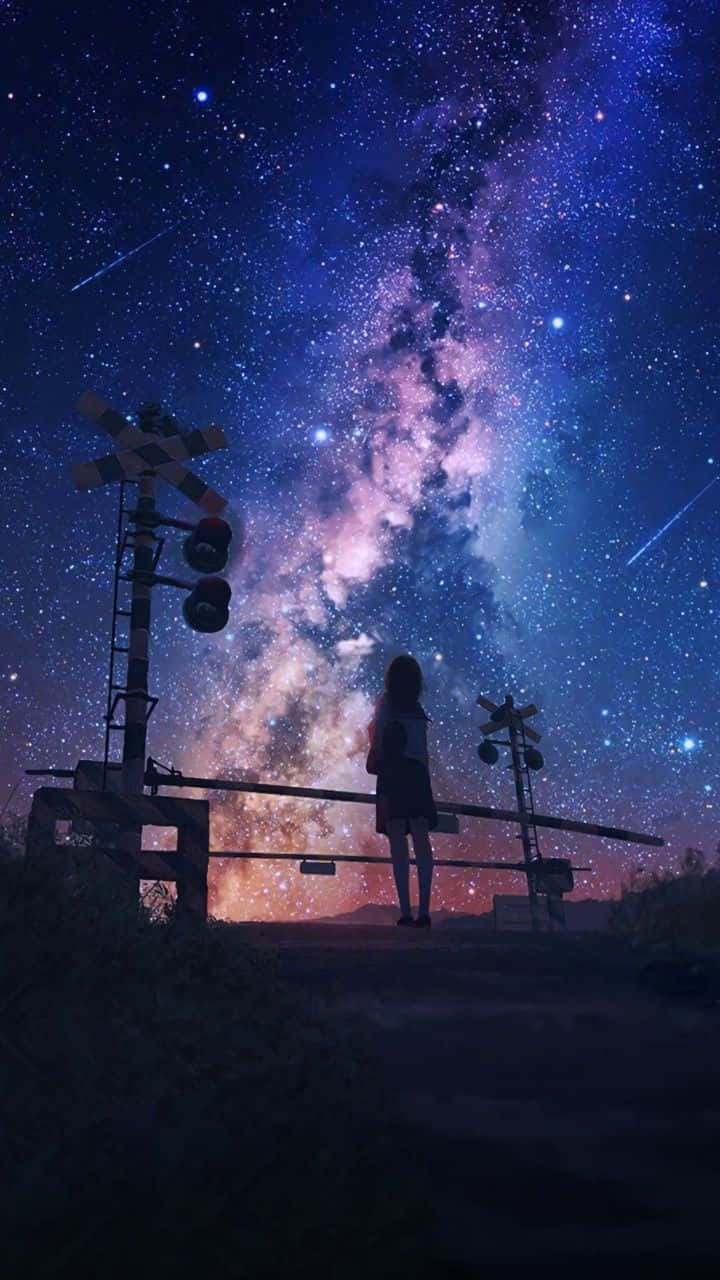 Magical Themed Galaxy Blue Aesthetic Background
