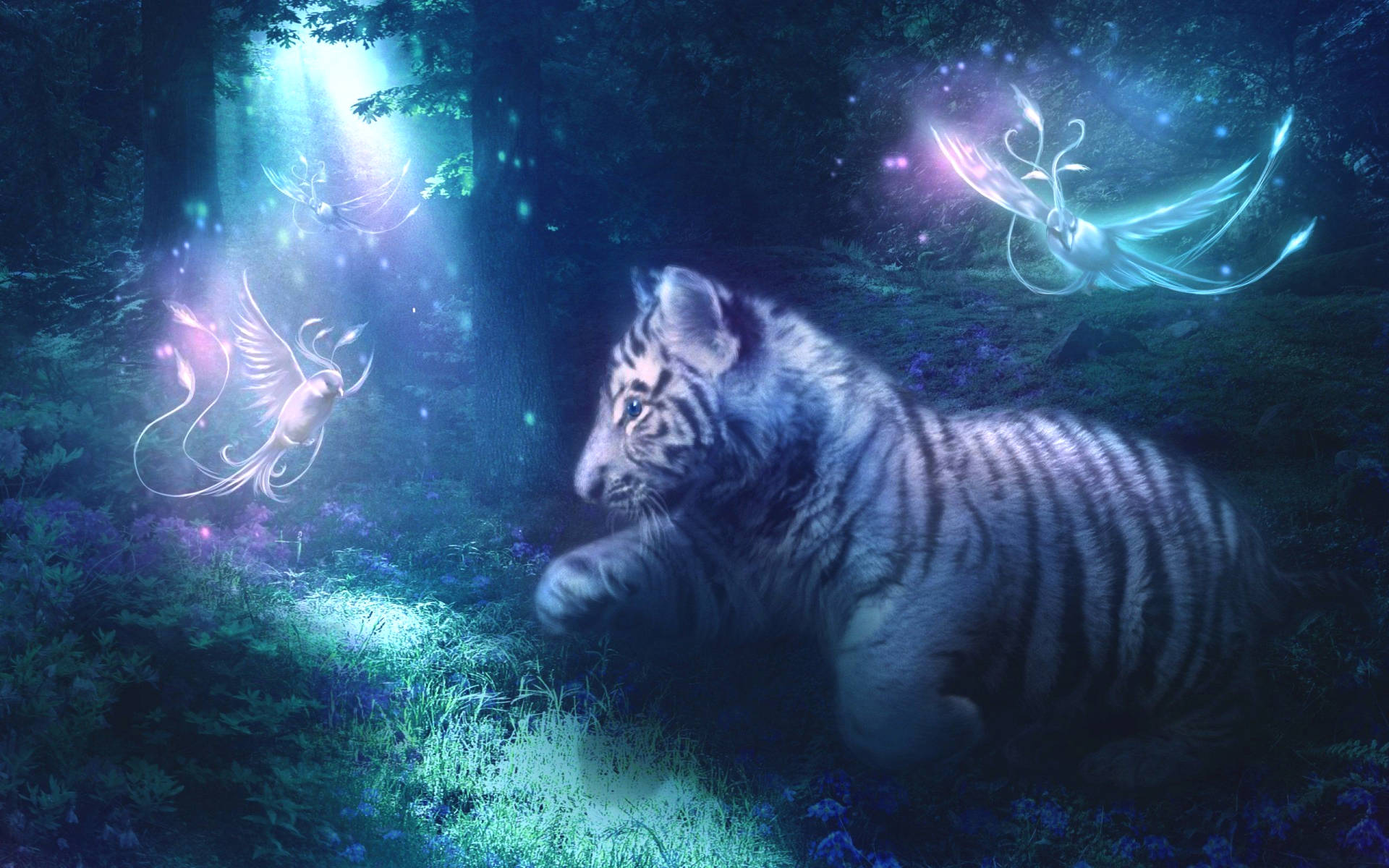 Magical Tiger Artwork Background