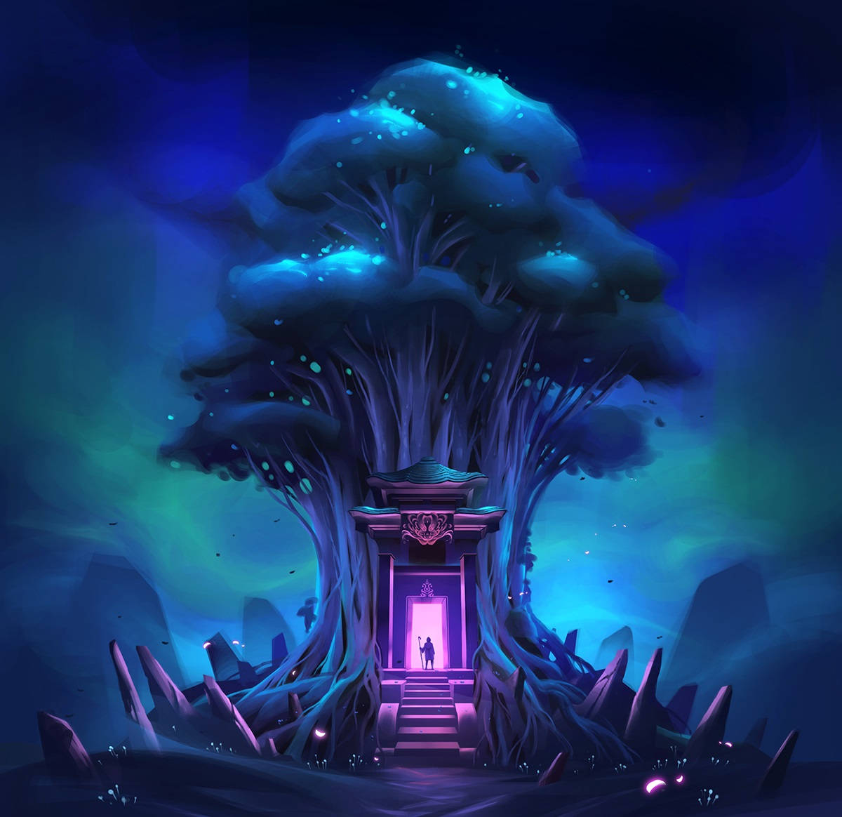 Magical Tree Digital Art Background