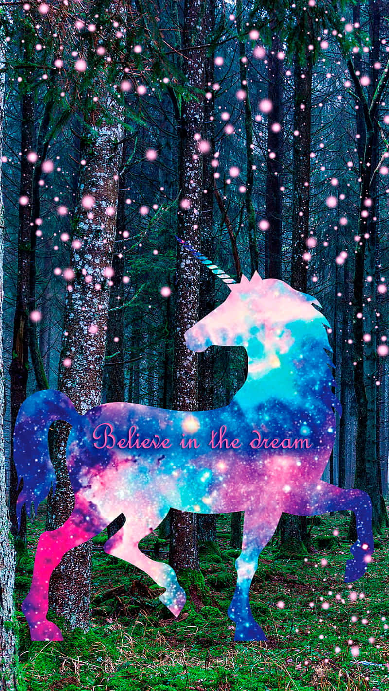 Magical Unicorn Believe In The Dream Background