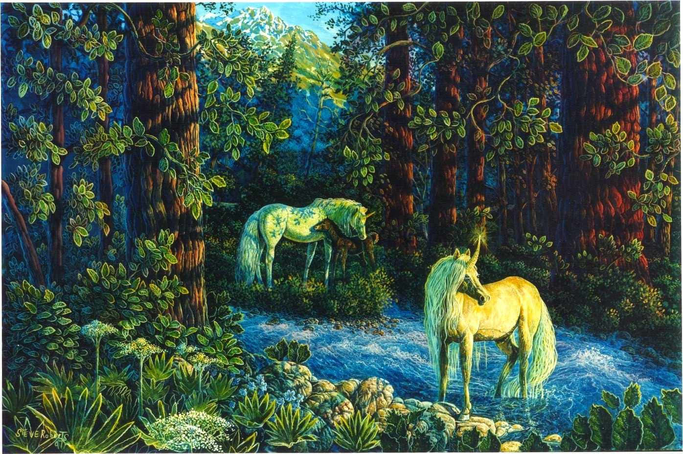 Magical Unicorn Magical Forest Background