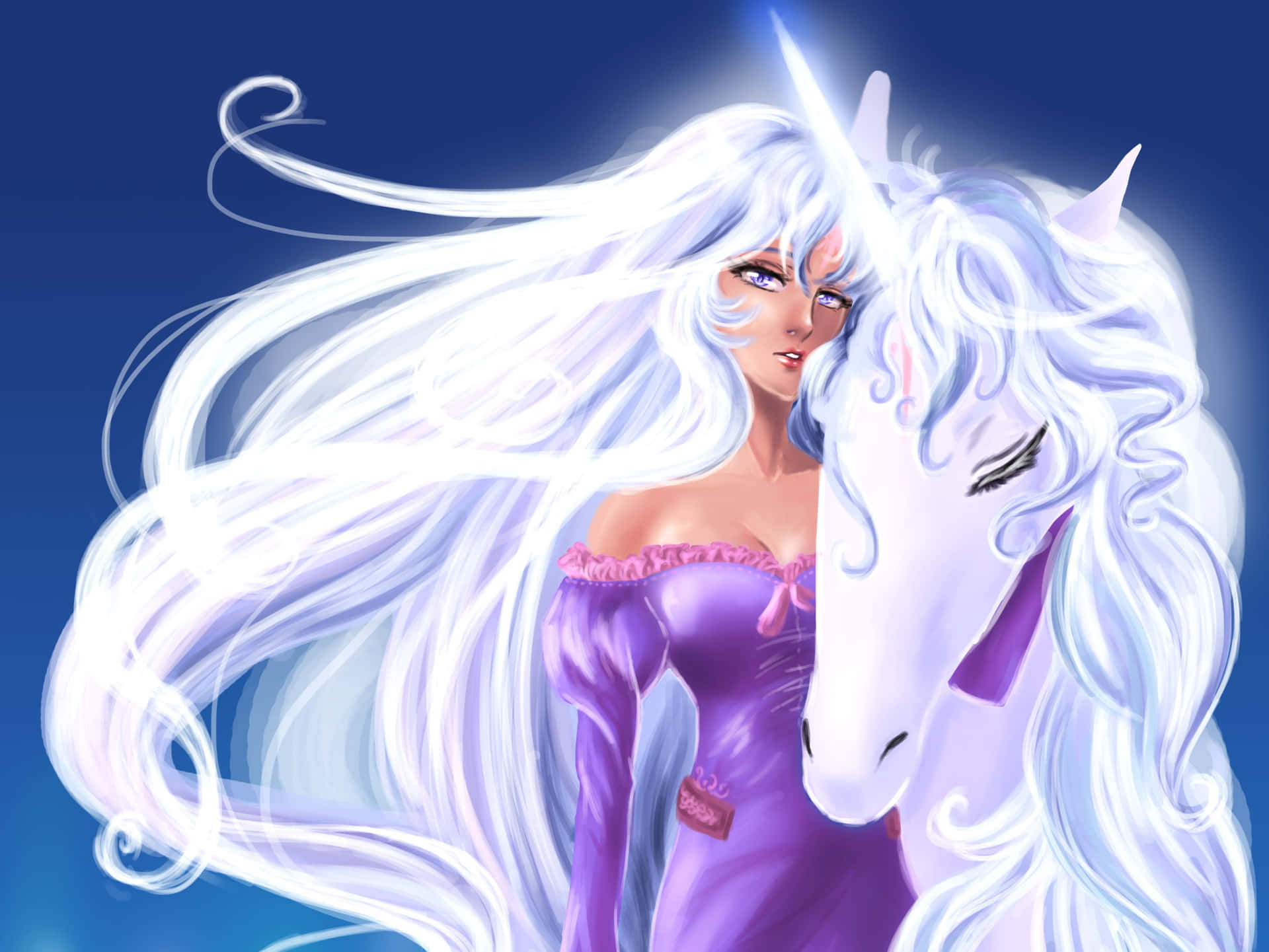 Magical Unicorn Magical Woman Background