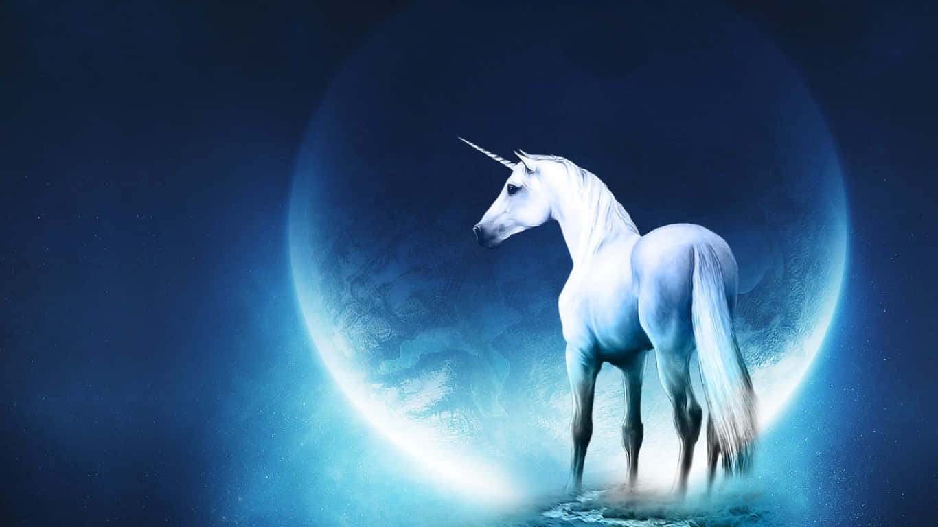 Magical Unicorn Moon Background