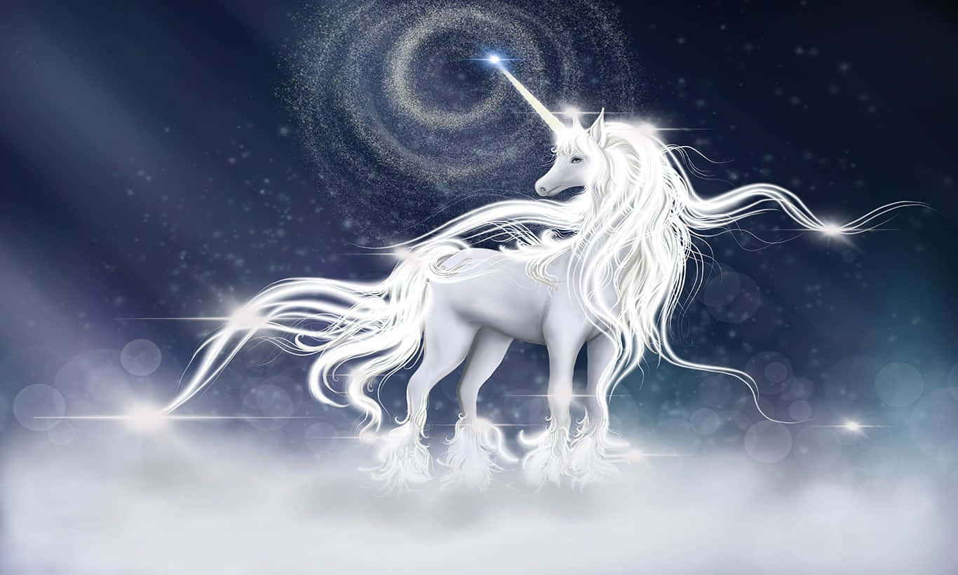 Magical Unicorn Shining Horn Background