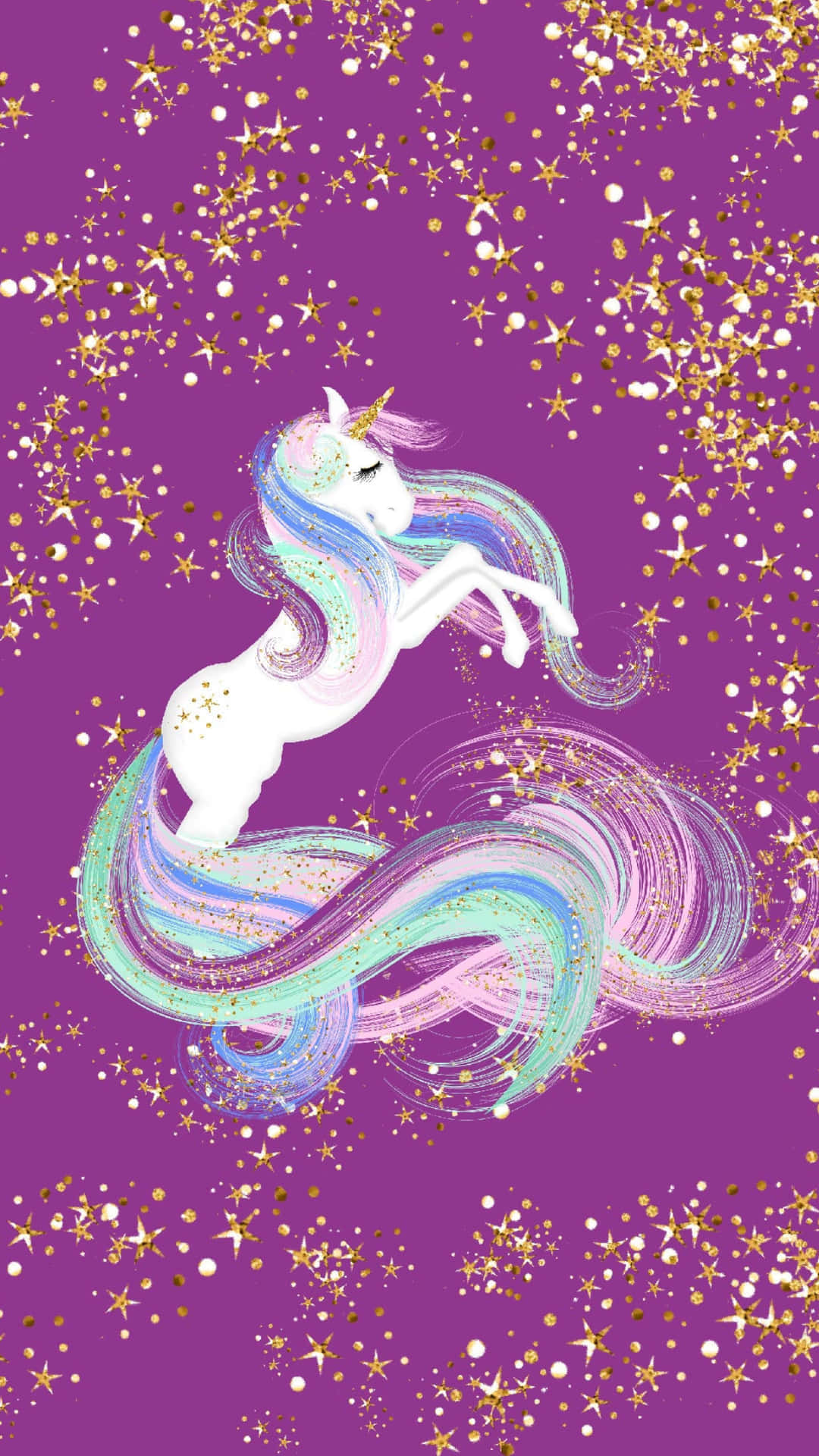 Magical Unicorn Violet Background