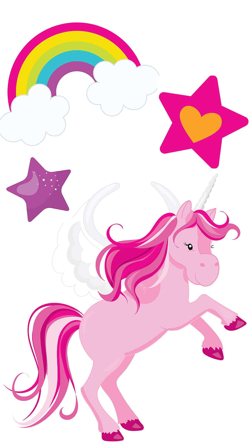 Magical Unicornand Rainbow Background