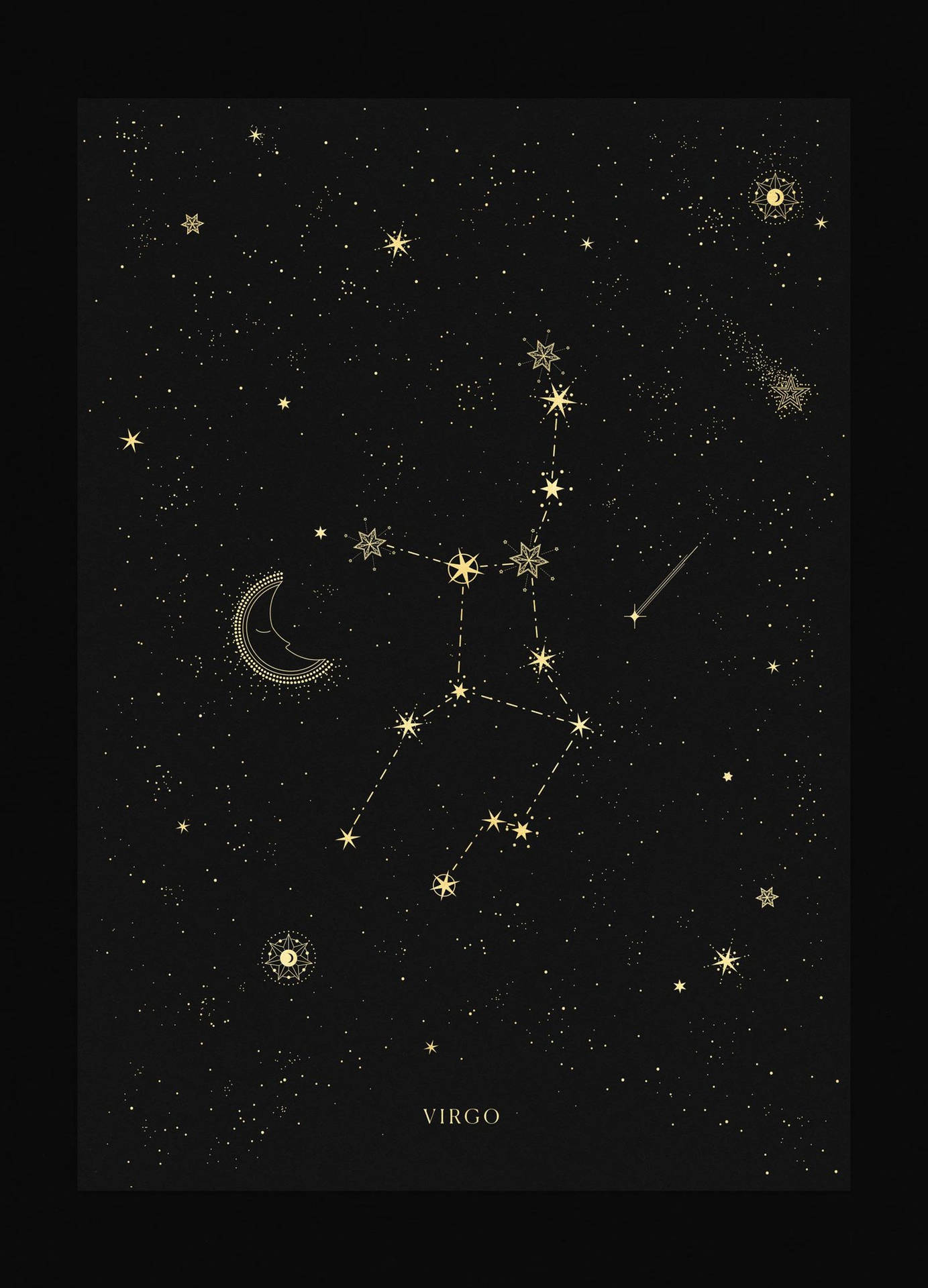 Magical Virgo Zodiac Constellation Background