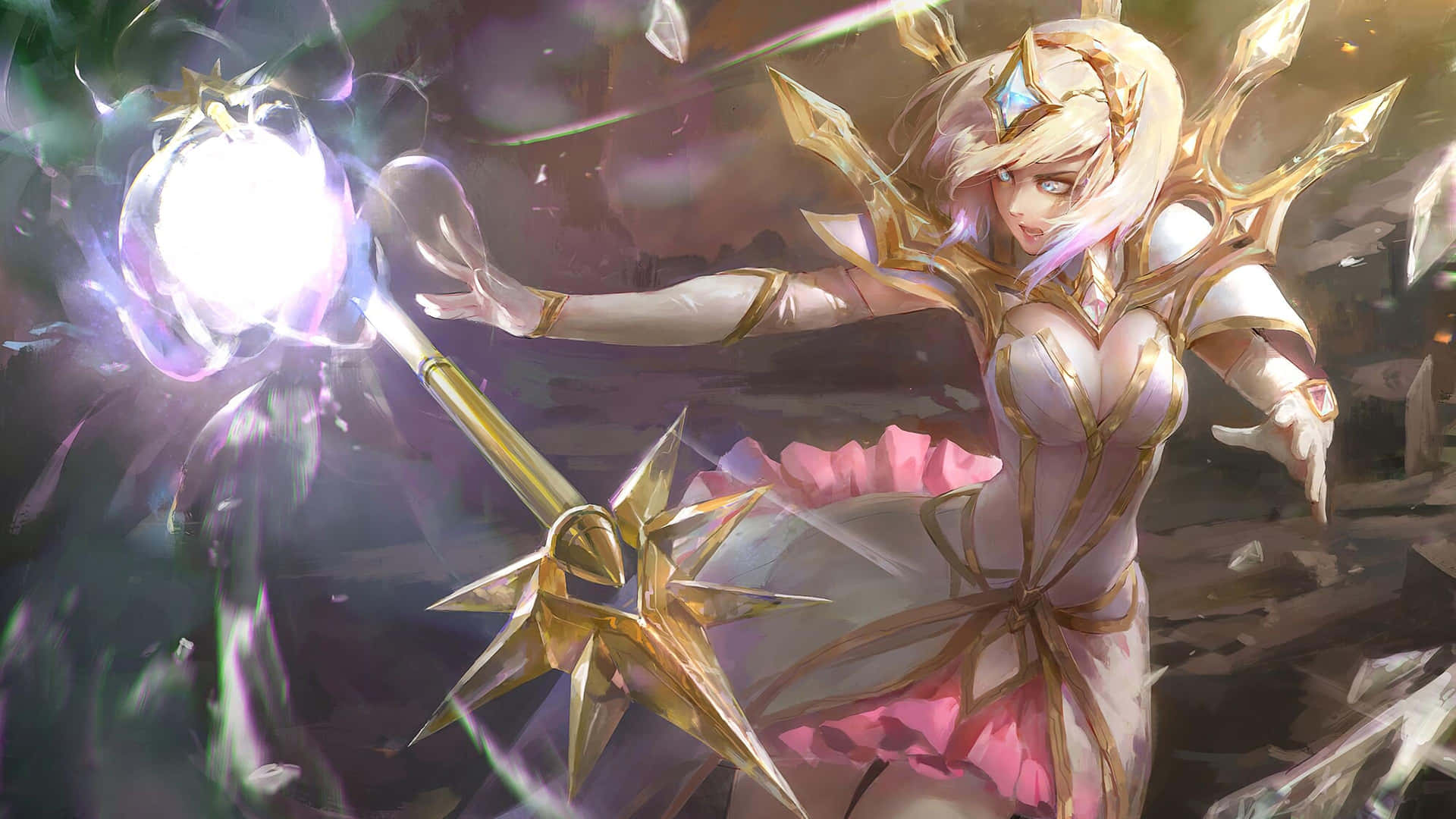 Magical Warrior Lux Casting Spell Background