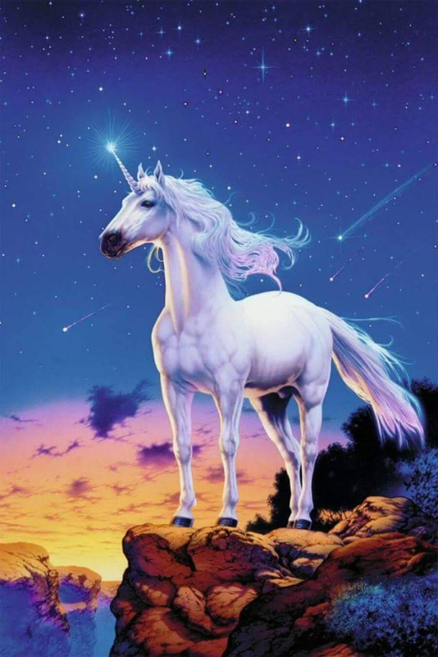 Magical White Galaxy Unicorn Creature