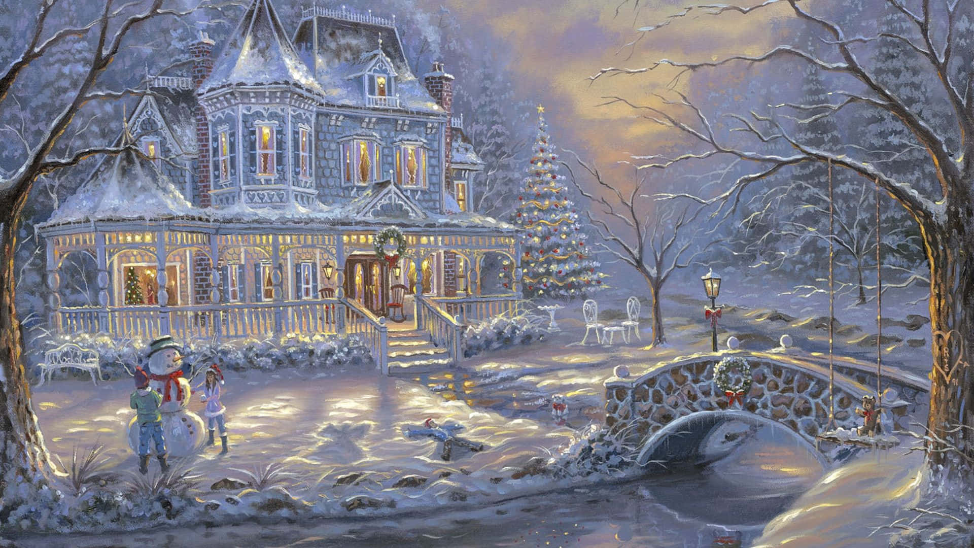 Magical Winter Wonderland Scene Background