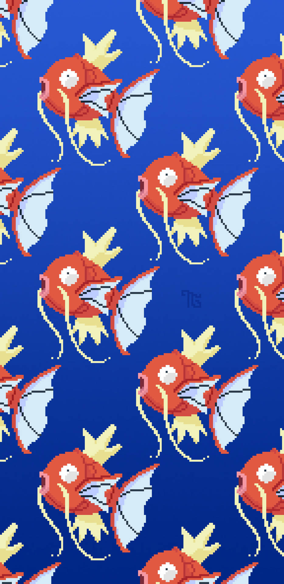 Magikarp Form Pokemon In Aesthetic Pixel Art Background