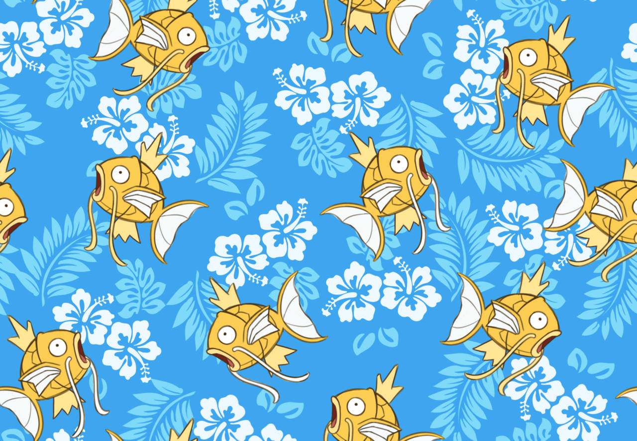 Magikarp Tropical Aesthetic Blue Background