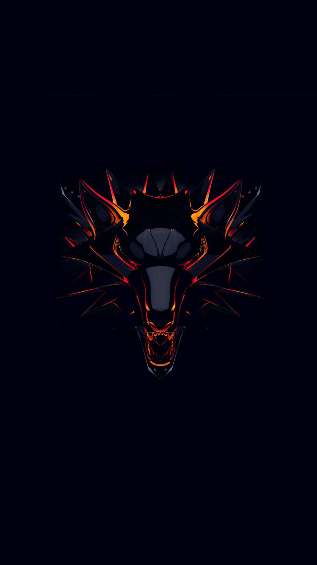 Magma Wolf Witcher Pure Black Hd Phone Digital Artwork Background