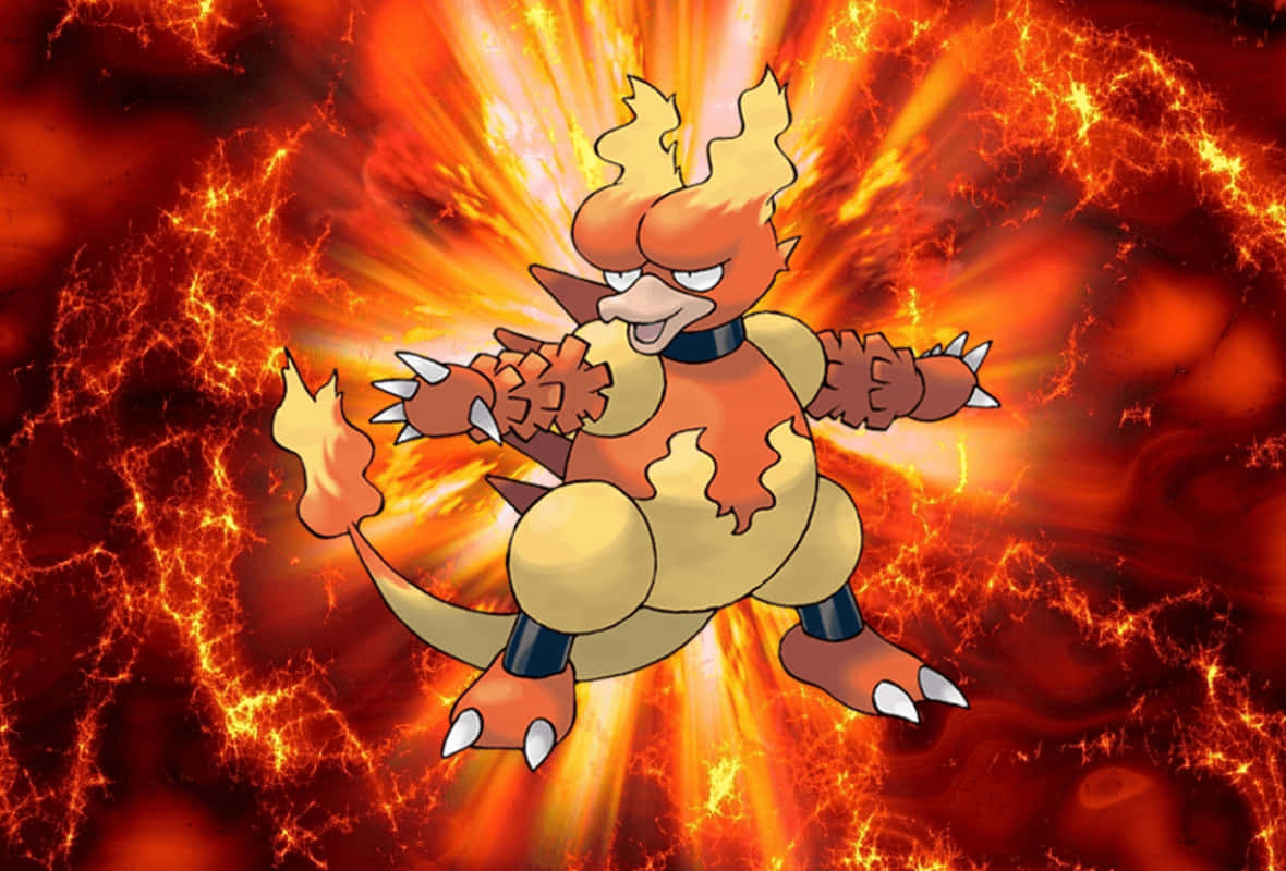 Magmar Pokemonin Fire Backdrop Background