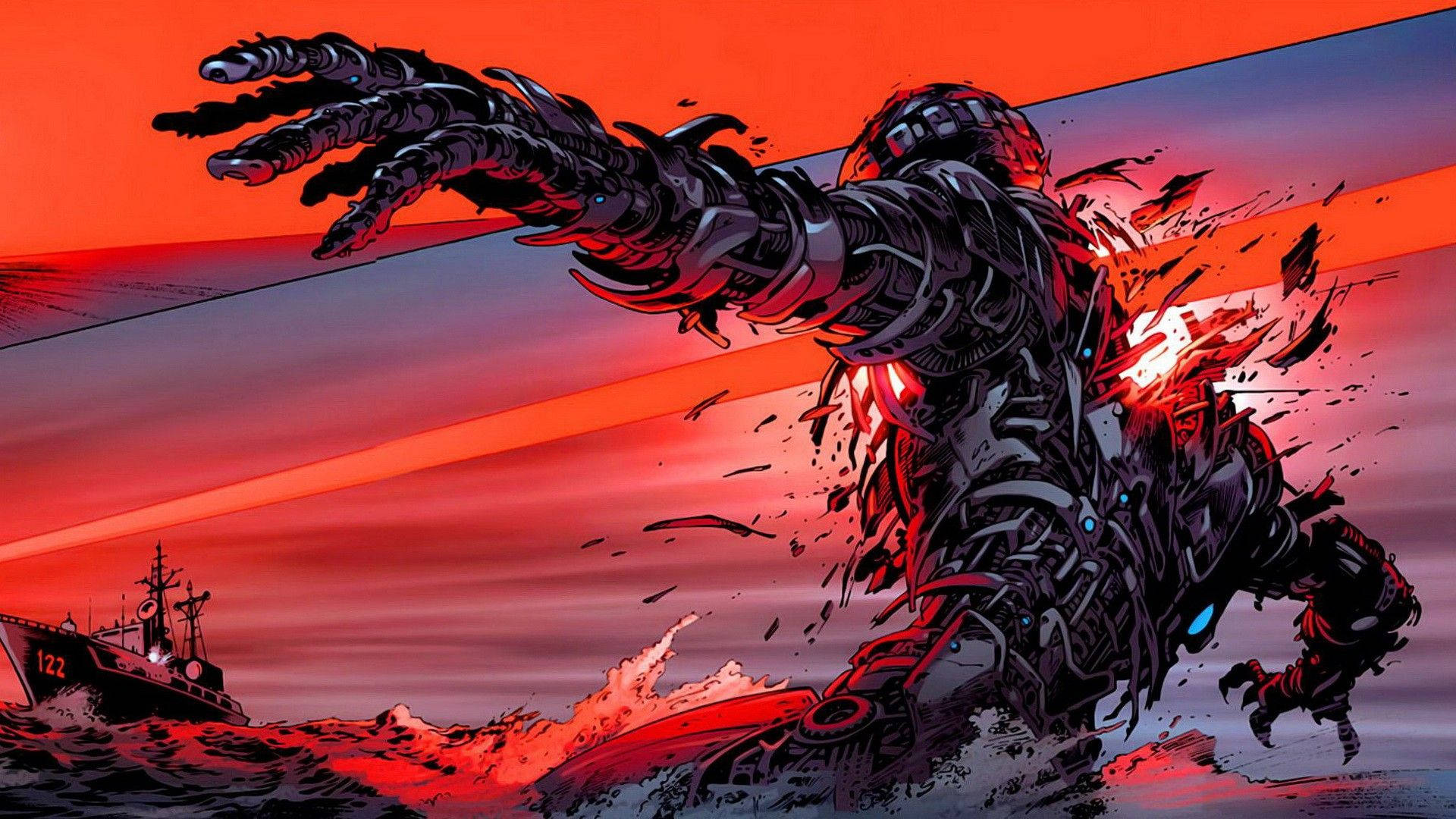 Magneto Destroyed Metal Background