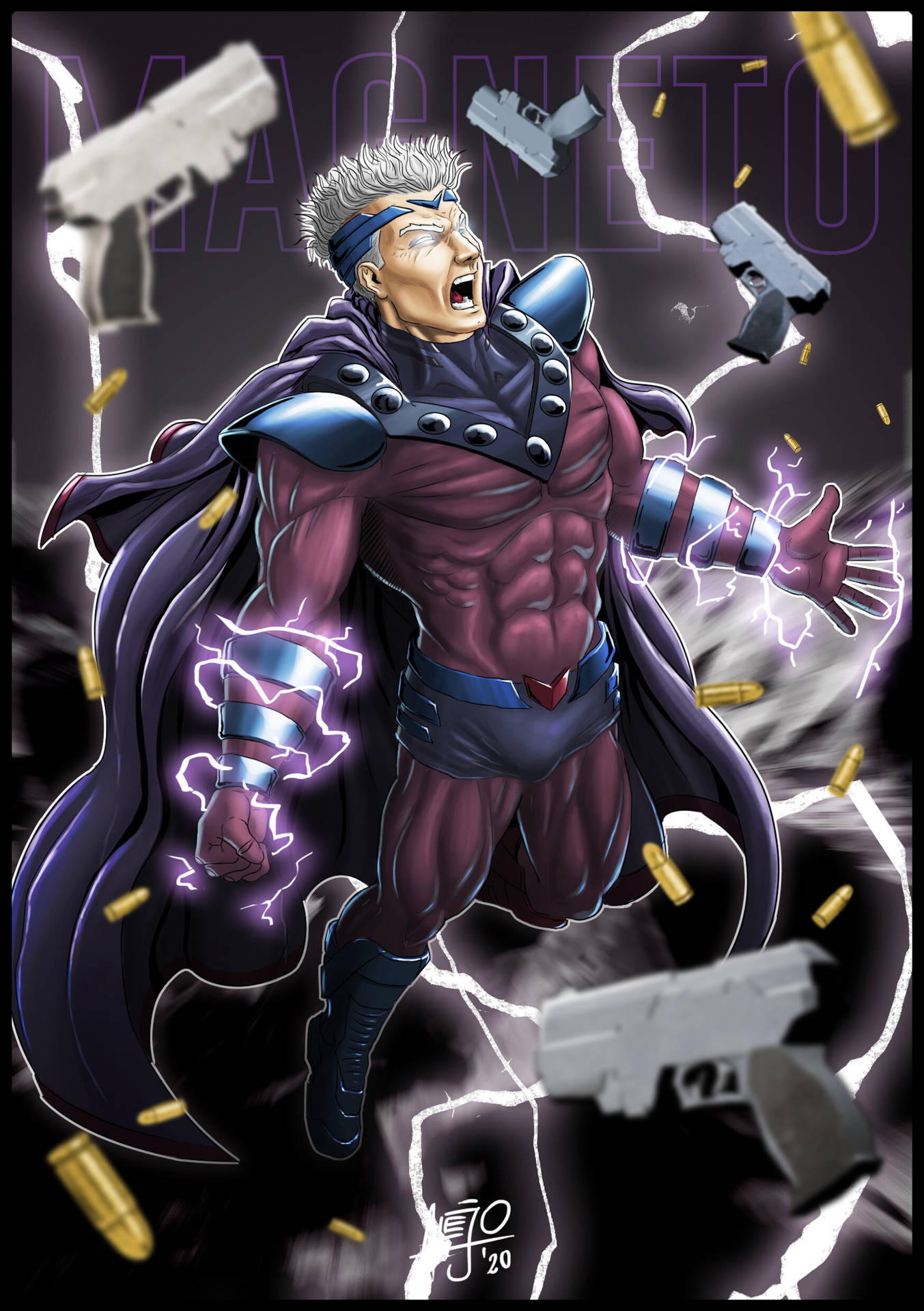 Magneto Guns And Bullets Background