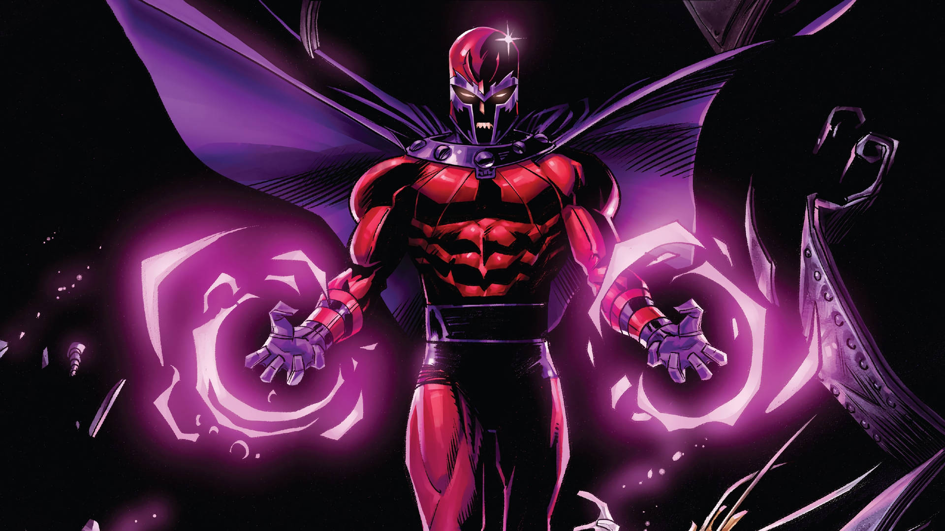 Magneto Helmet Sparkle Background