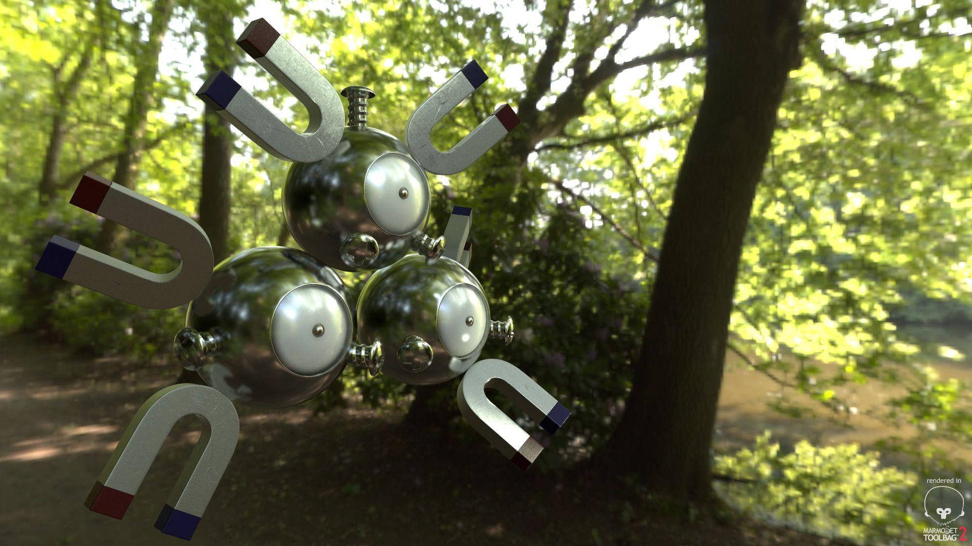 Magneton In The Forest Background