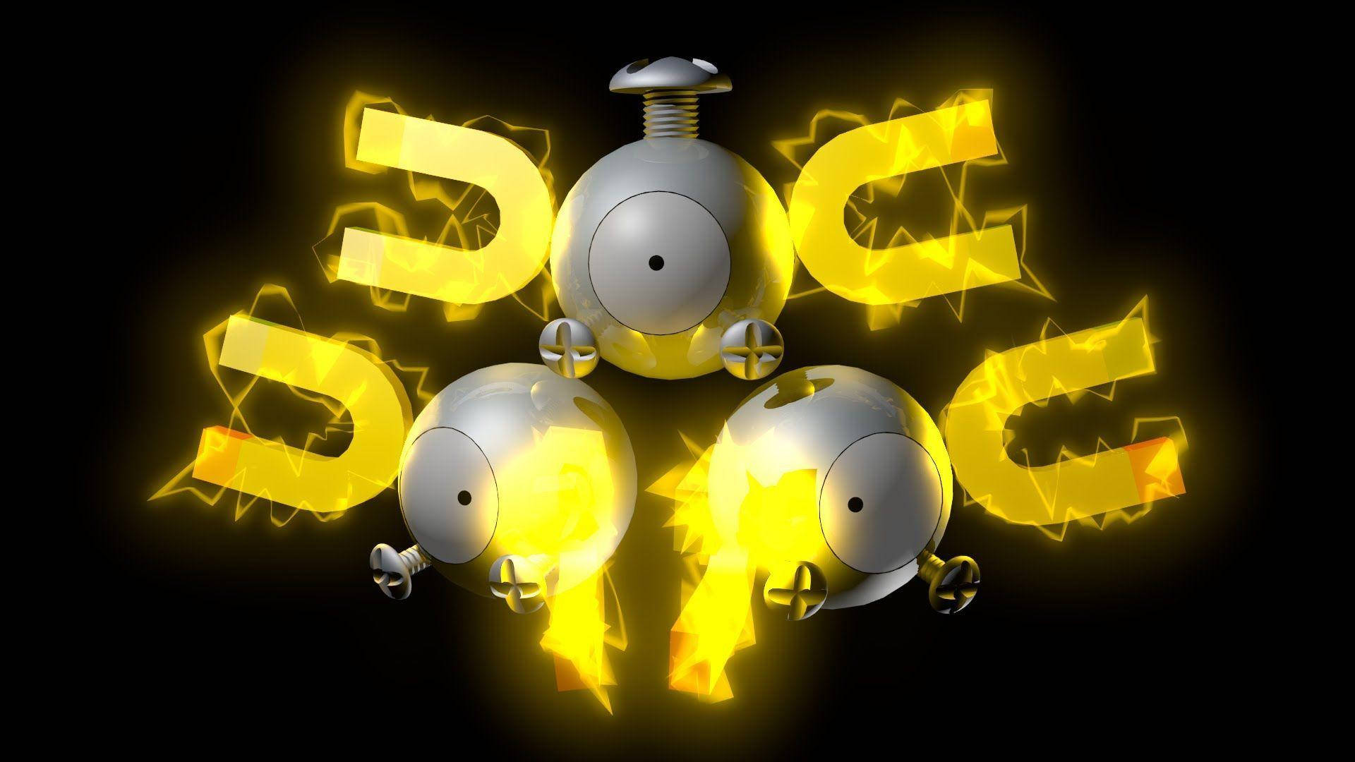 Magneton With Yellow Glow Background