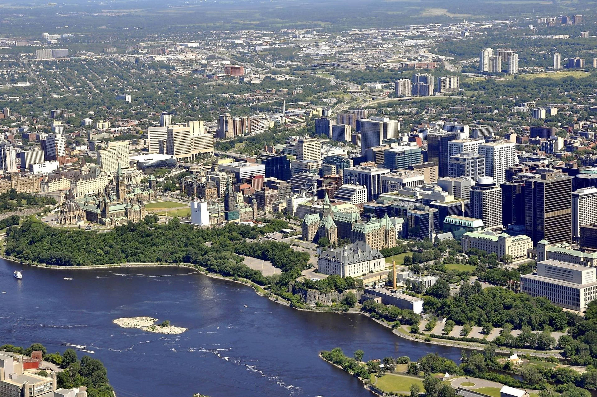 Magnificent Aerial View Of Ottawa Background