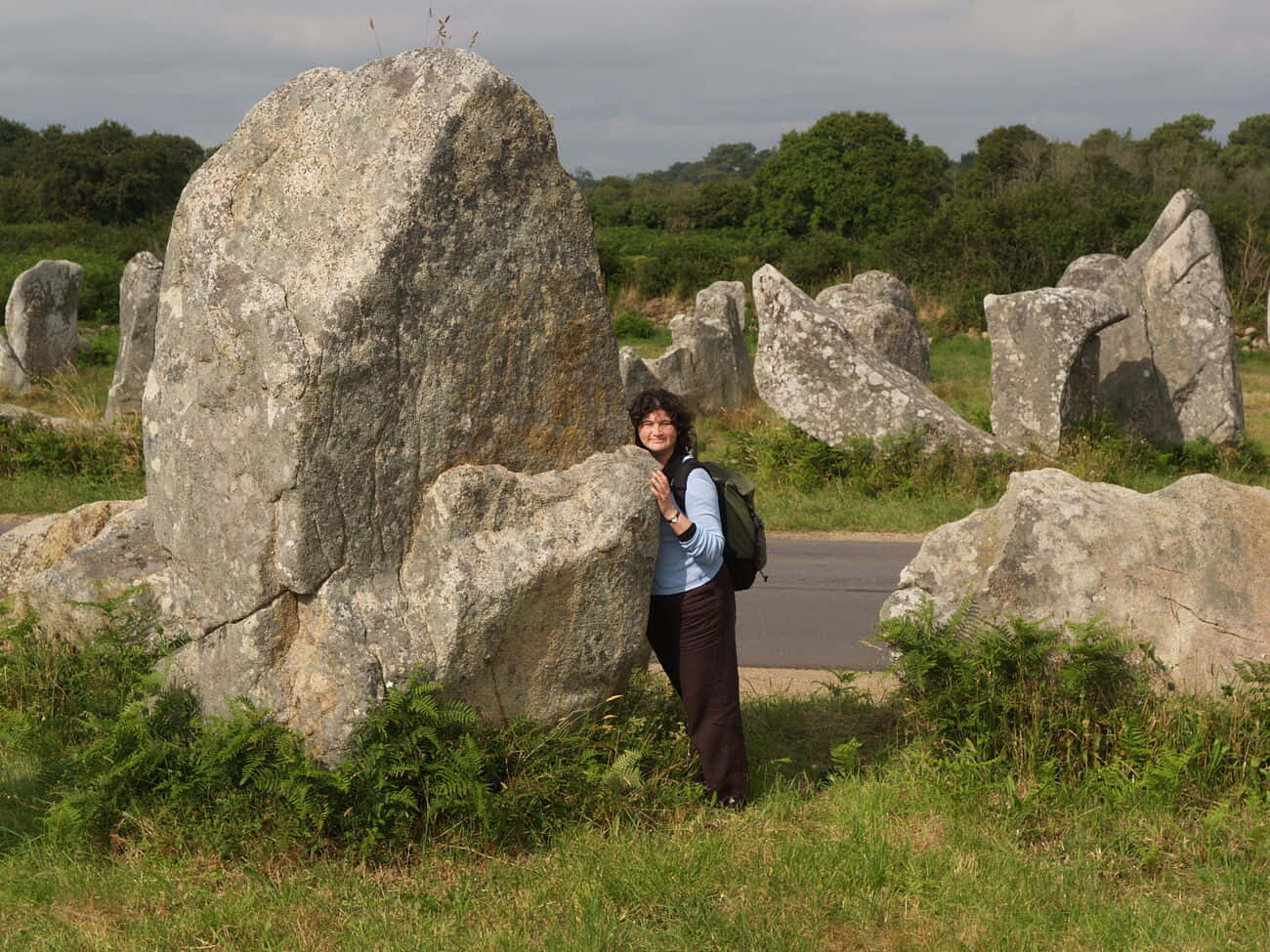Magnificent Carnac Megaliths With A Tourist Background