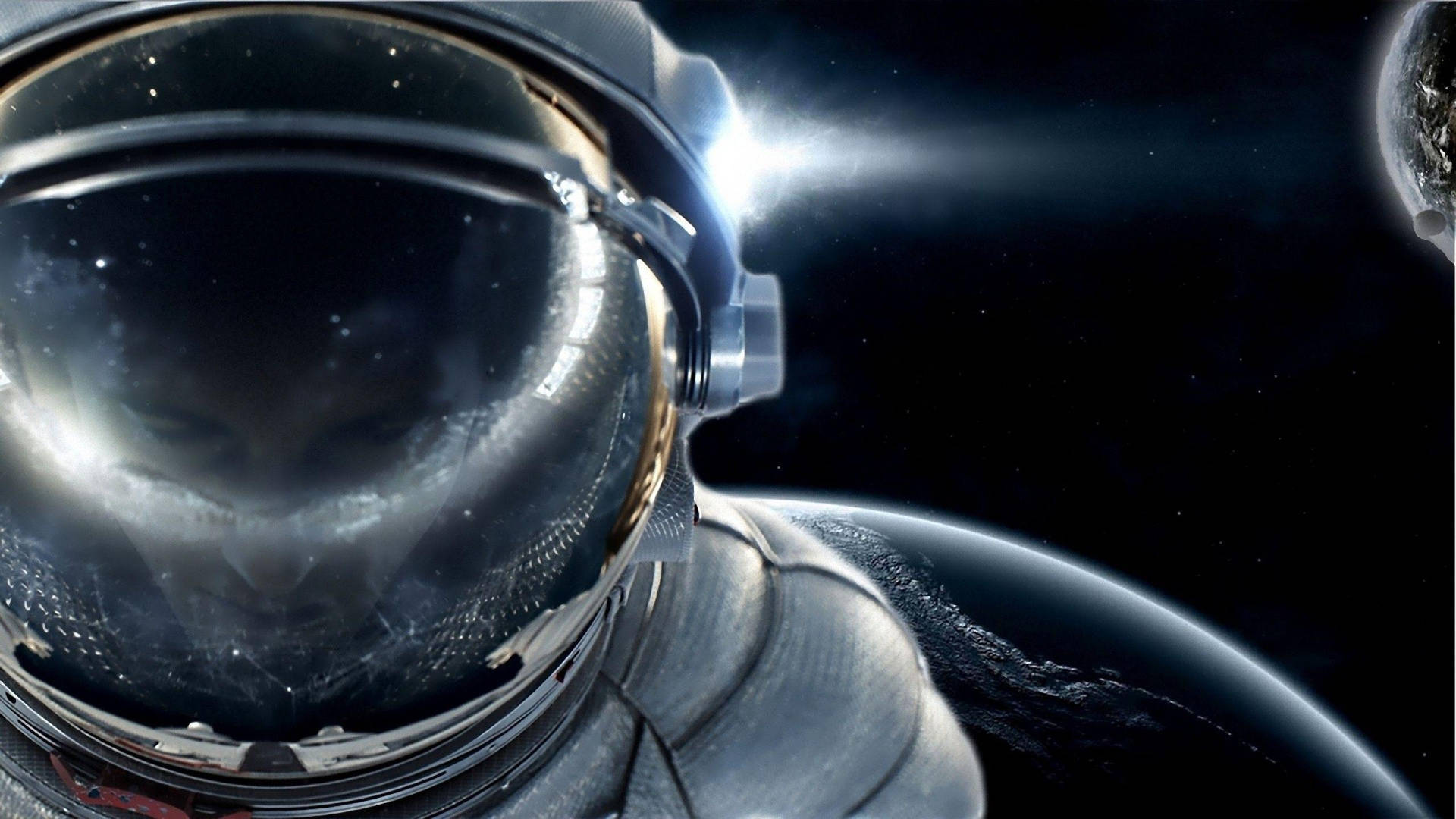 Magnificent Close Up Shot Of Spaceman Background