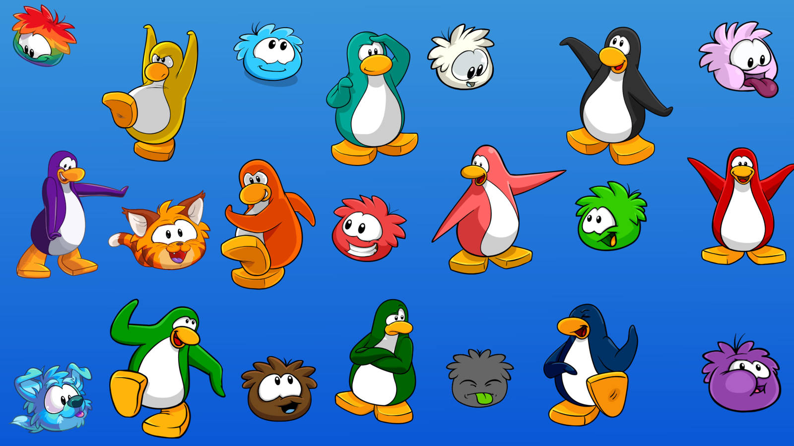 Magnificent Club Penguin Characters Background
