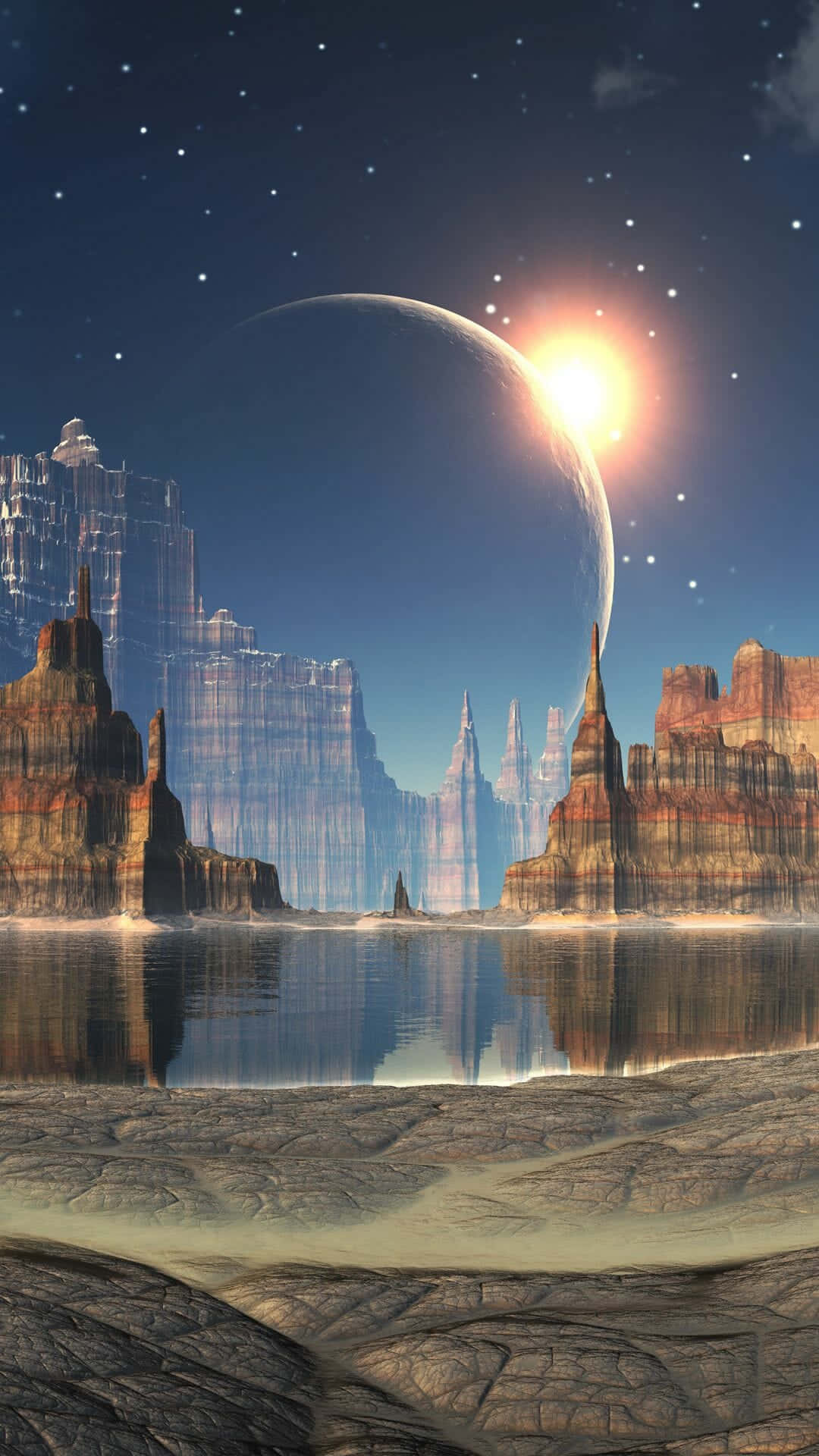 Magnificent Futuristic Landscape Background