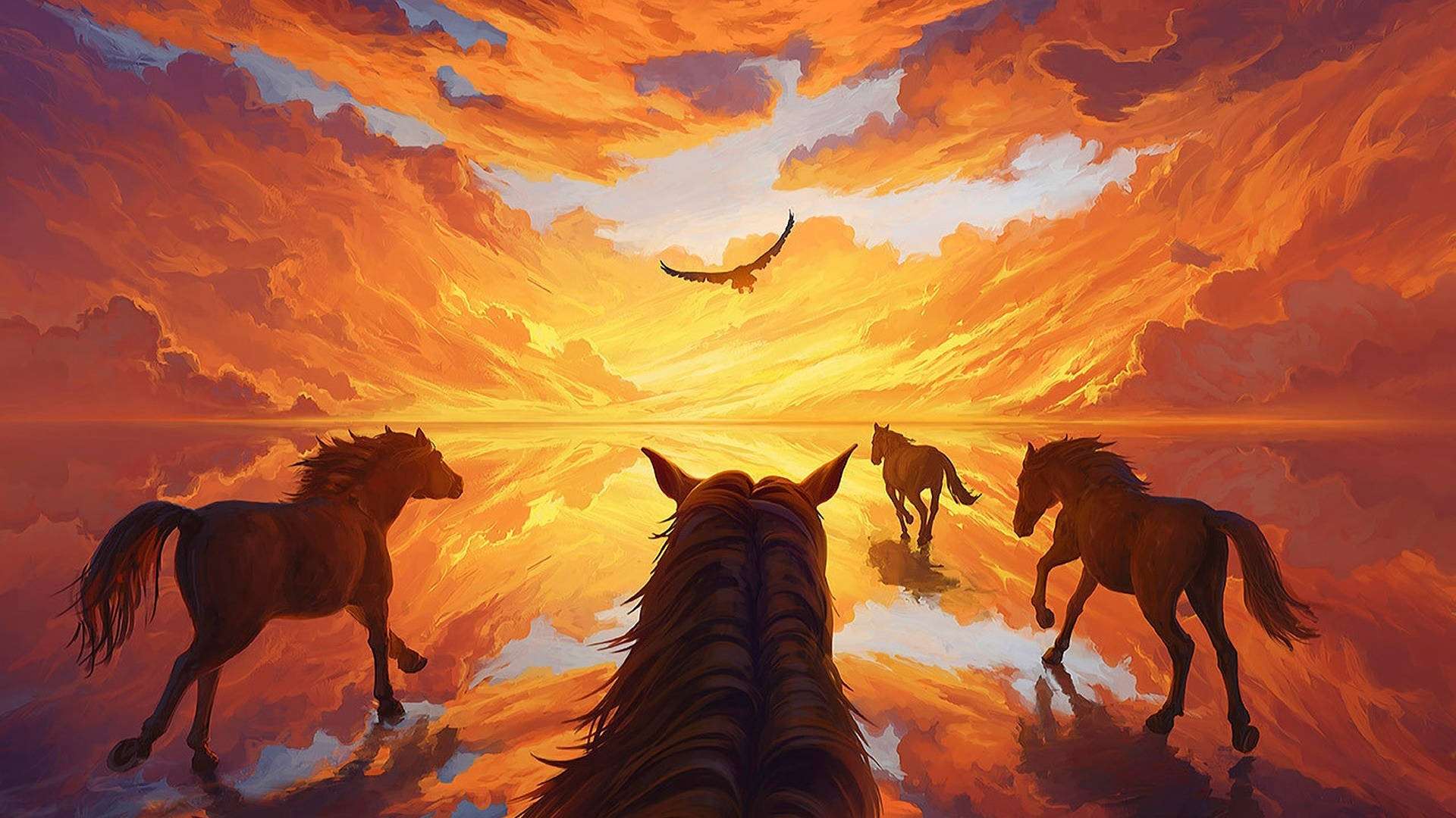 Magnificent Galloping Horse Background