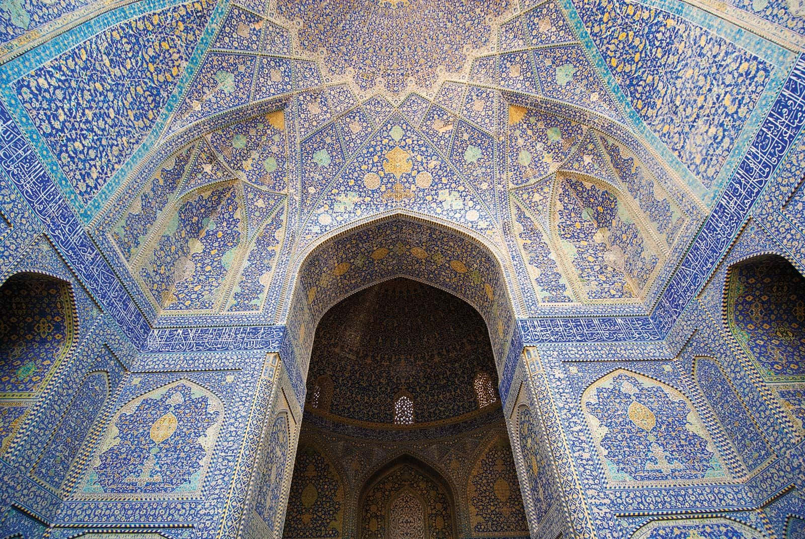 Magnificent Interior Of Shah Mosque In Isfahan