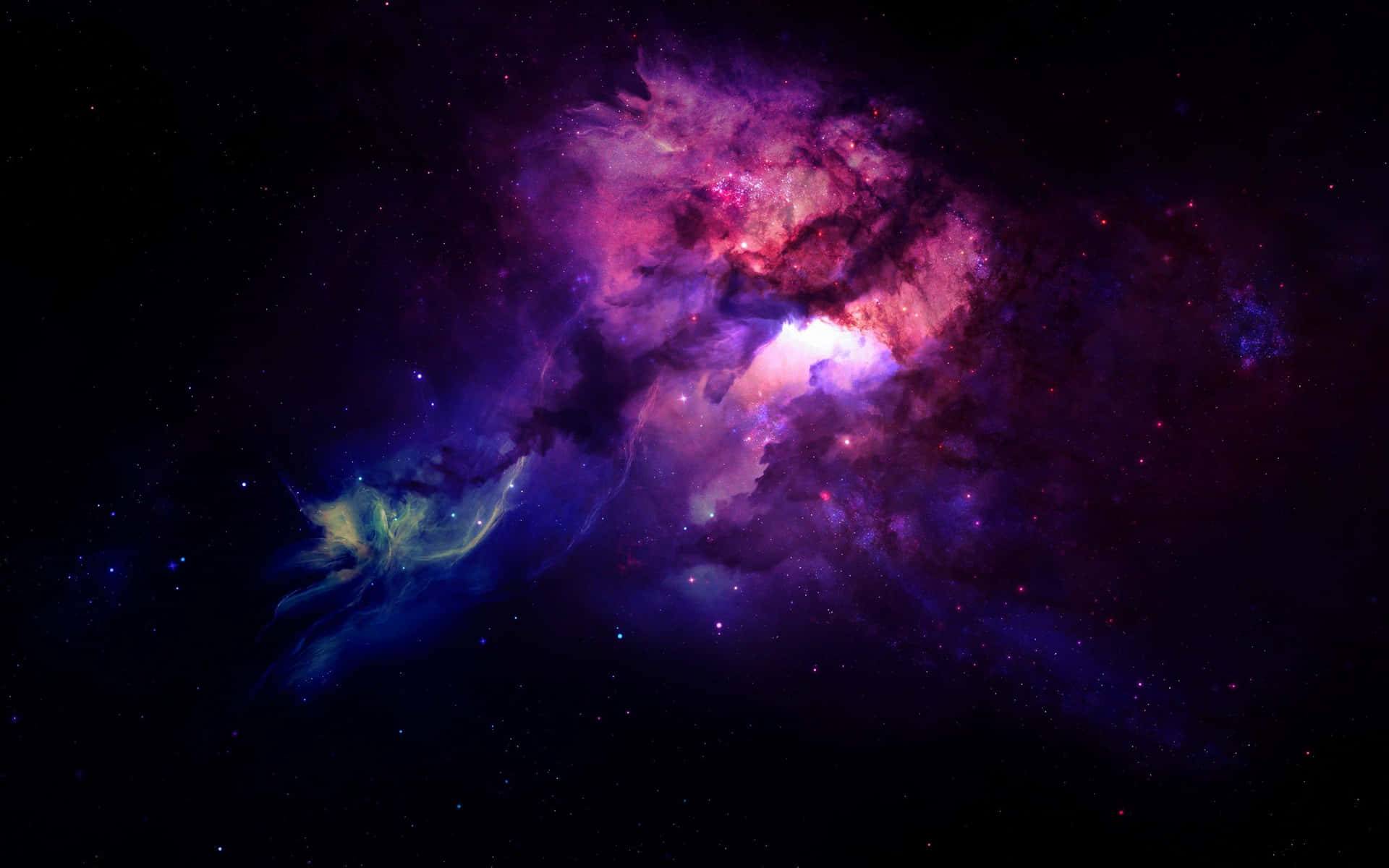 Magnificent Interstellar Swirls Of Black And Magenta Illuminate The Night Sky Background