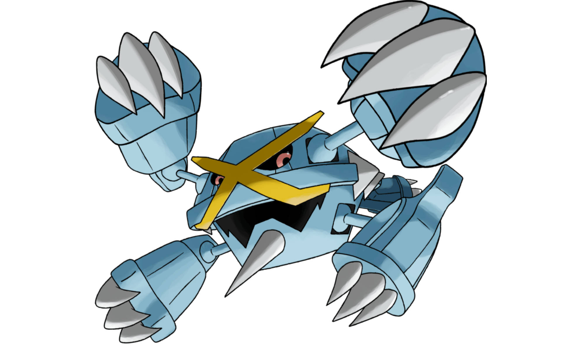 Magnificent Metagross On A Crisp White Background