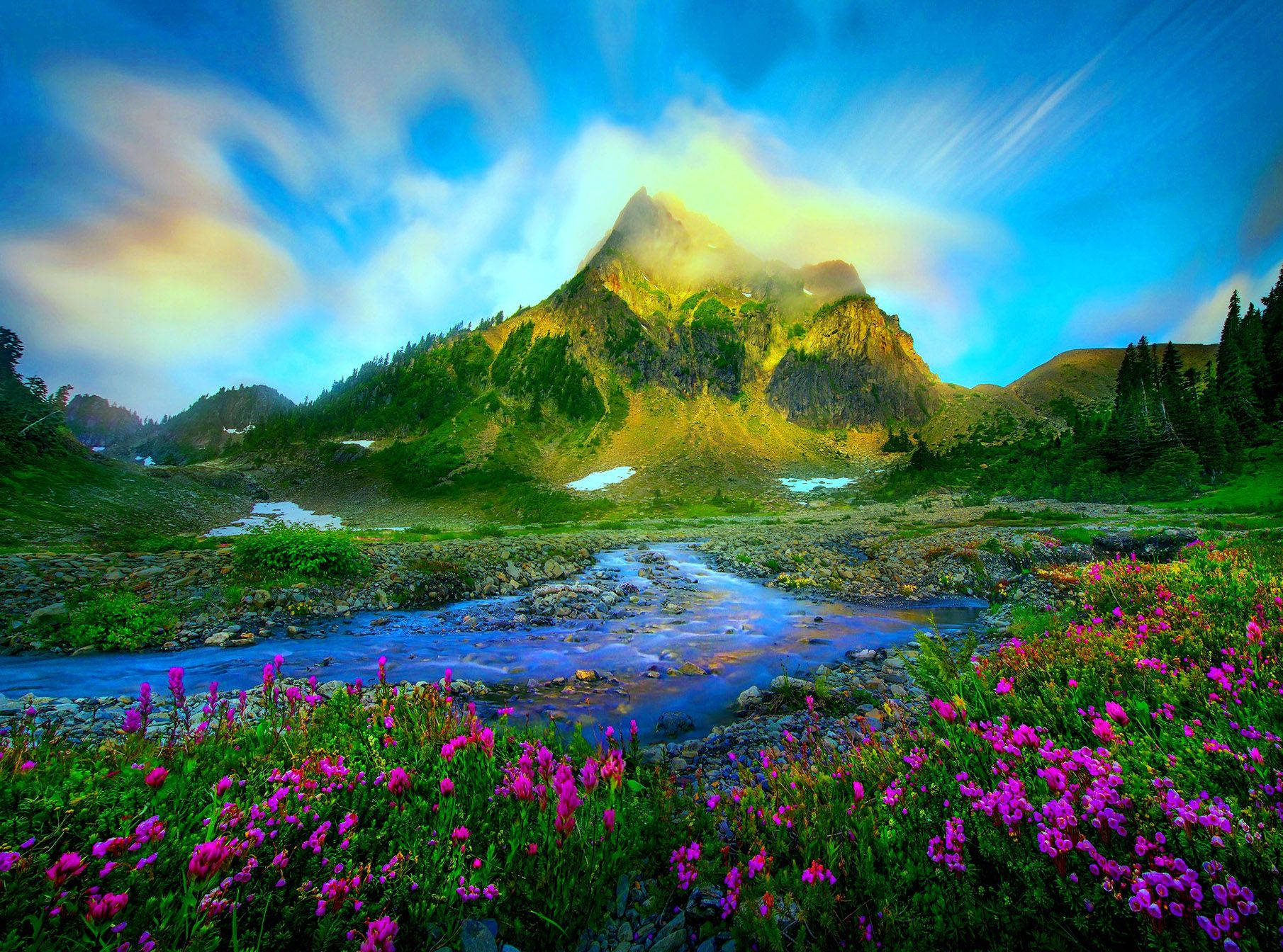 Magnificent Mountain Nature Background
