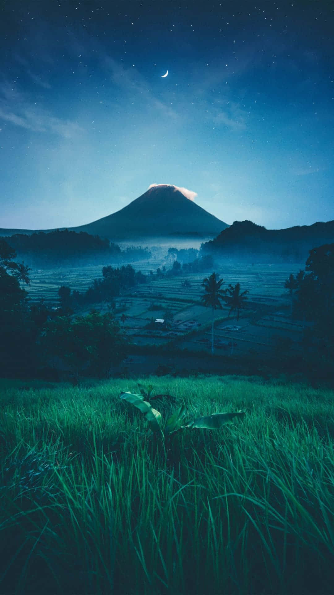 Magnificent Night Mountain View Background