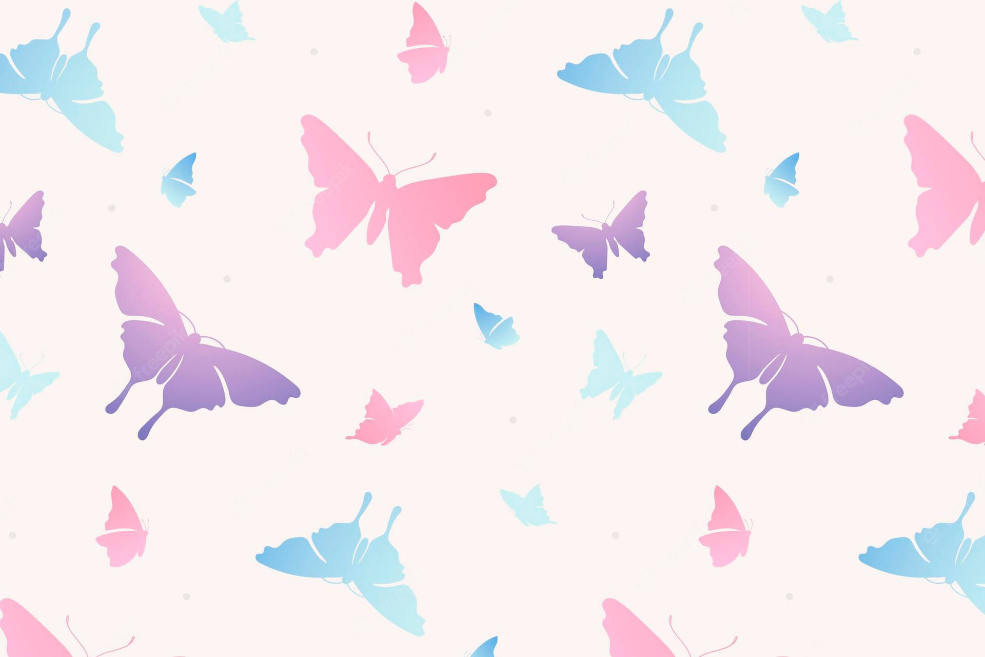 Magnificent Pastel Butterflies In Pattern Background