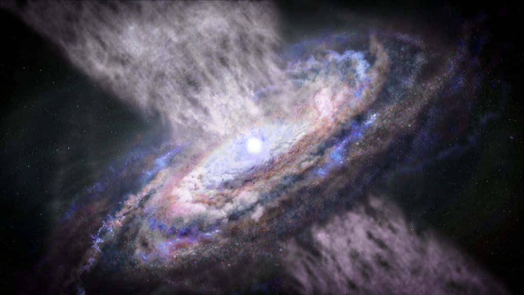 Magnificent Quasar In The Depths Of The Cosmos Background