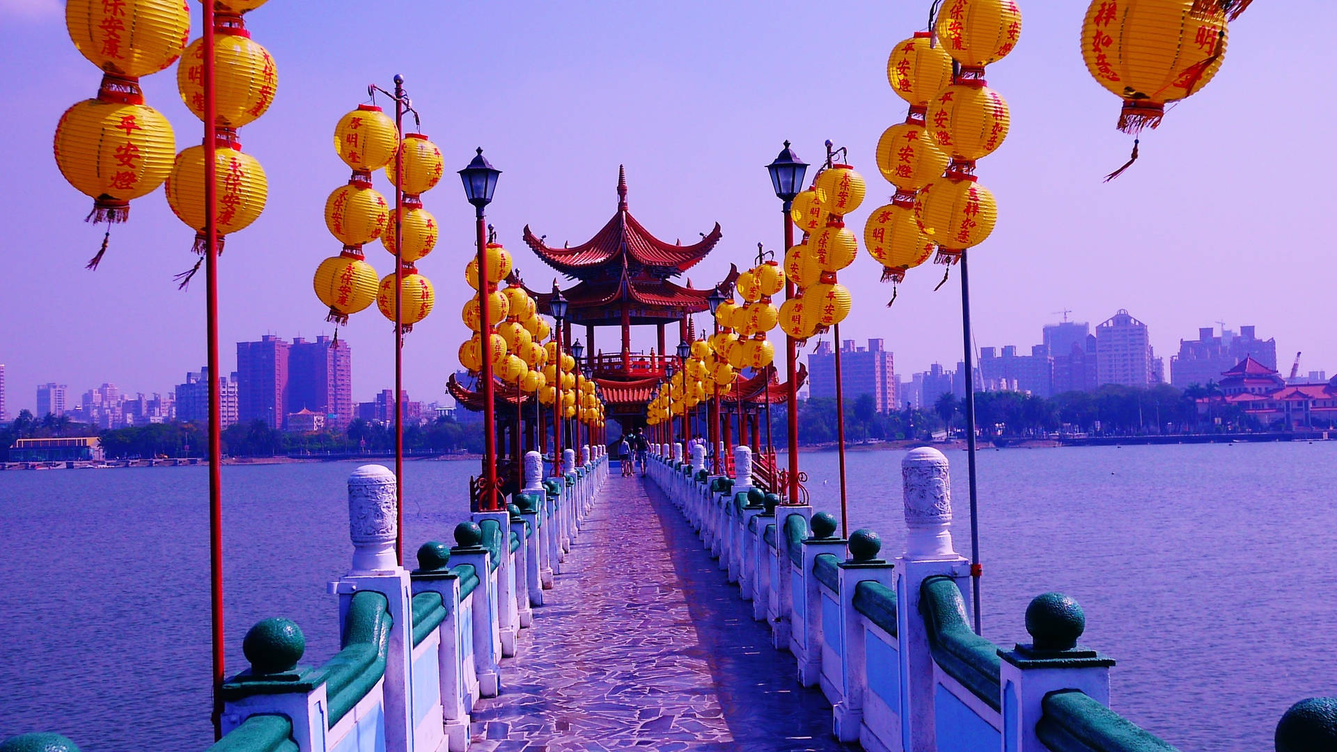 Magnificent Spring And Autumn Pavilion In Taiwan Background