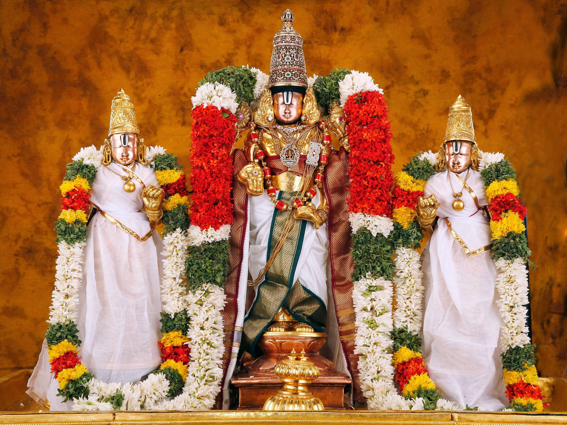 Magnificent Trio Of Venkateswara Swamy, A Venerated Hindu Deity
